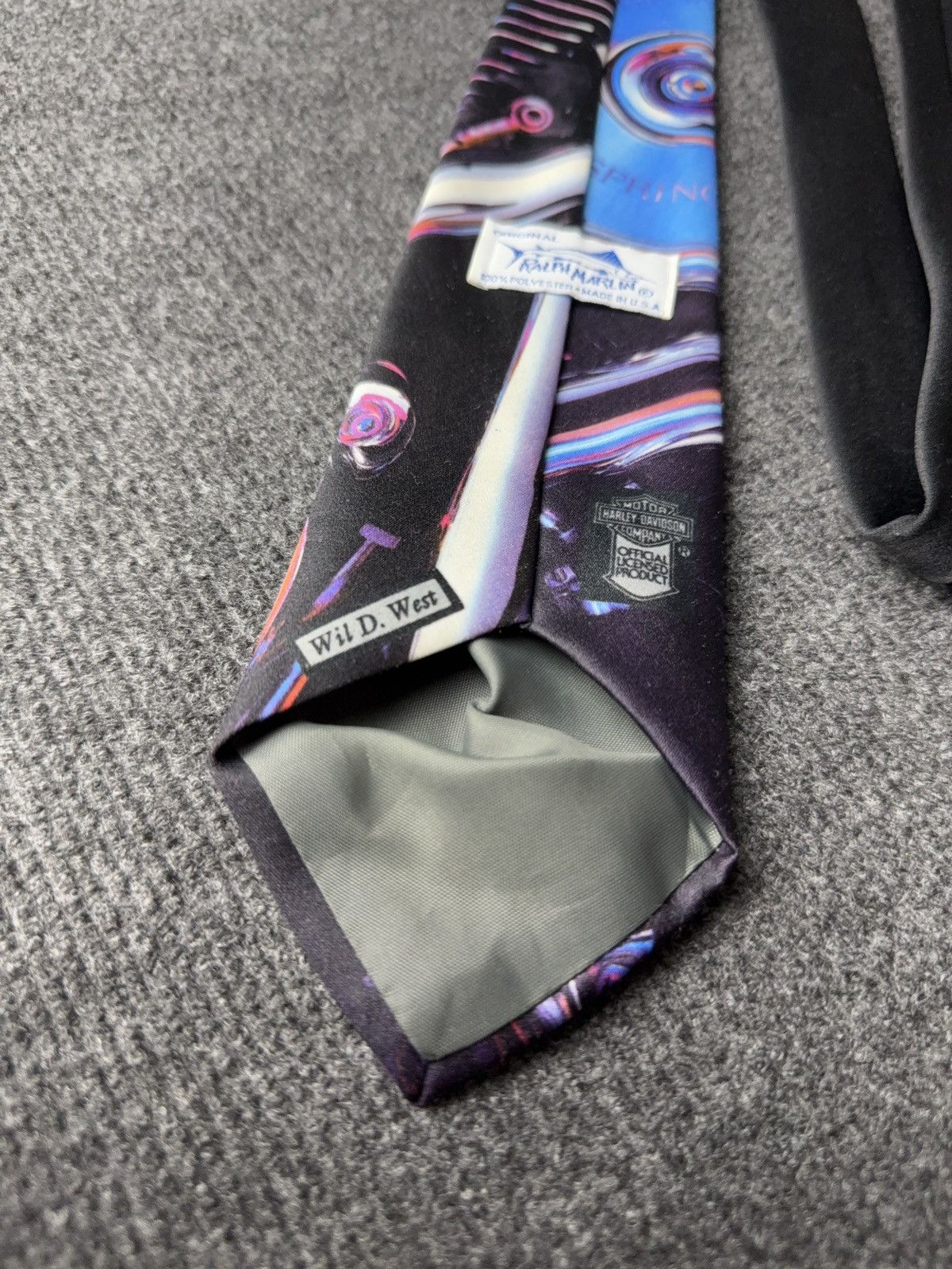 Ralph Marlin 1992 Vintage Harley Davidson Ralph Marlin V Twin Tie USA Size ONE SIZE - 6 Thumbnail