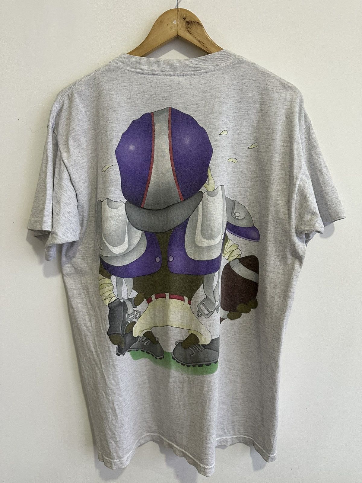 Vintage × Warner Bros Vintage 90’s Taz Mania Devil Football 🏈 Mirror Print USA Tee Size US L / EU 52-54 / 3 - 4 Thumbnail