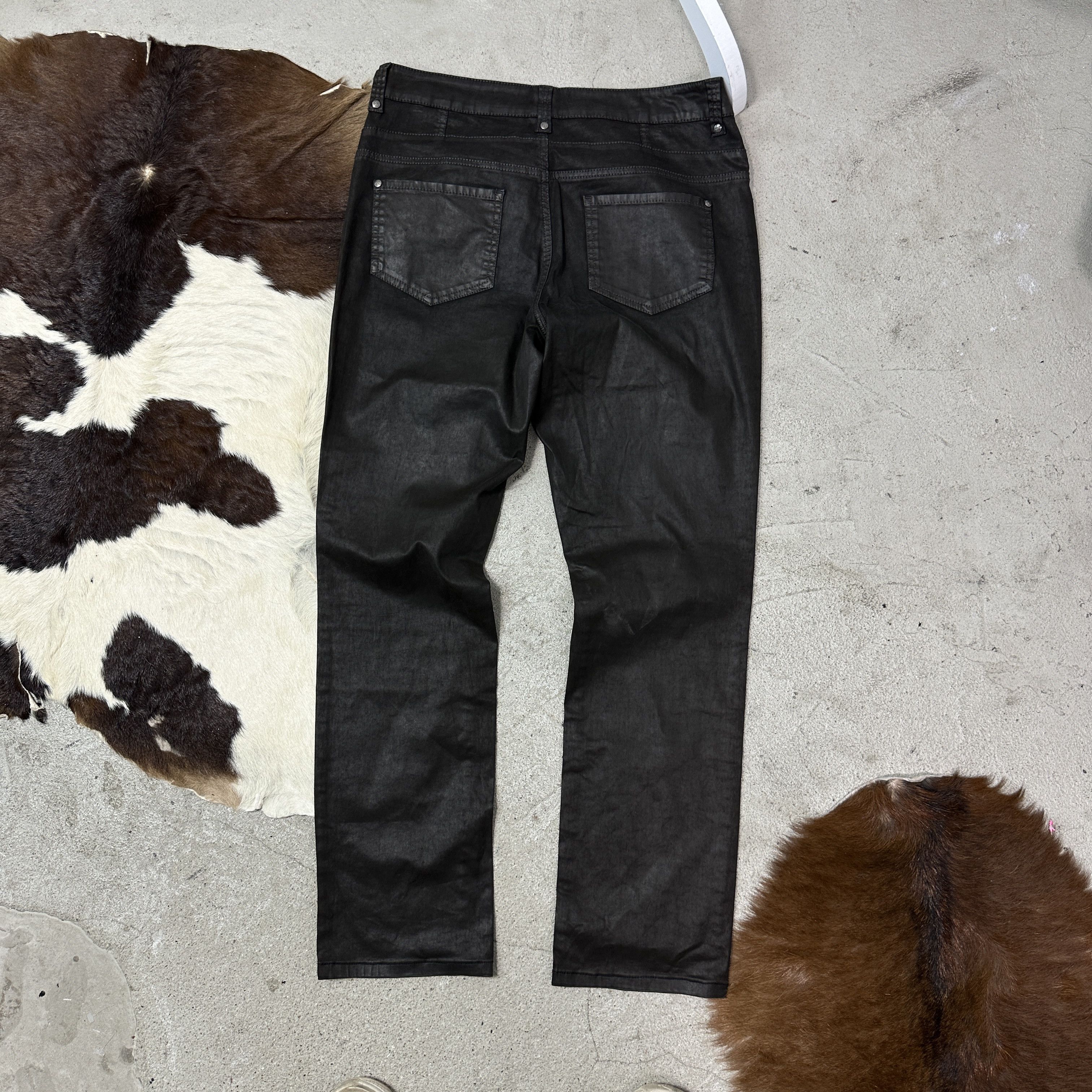 Vintage Vintage Avant-Garde Women's Waxed Trousers Y2K Size 26" / US 2 / IT 38 - 5 Thumbnail