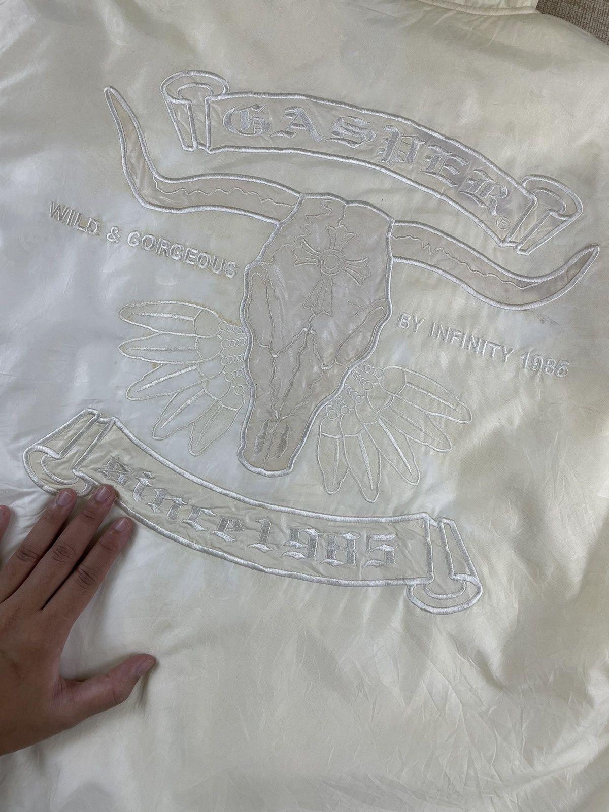 Japanese Brand × Vintage Vtg Gasper Cross Logo Like Chrome Hearts Embroidery Jacket Size US M / EU 48-50 / 2 - 5 Thumbnail