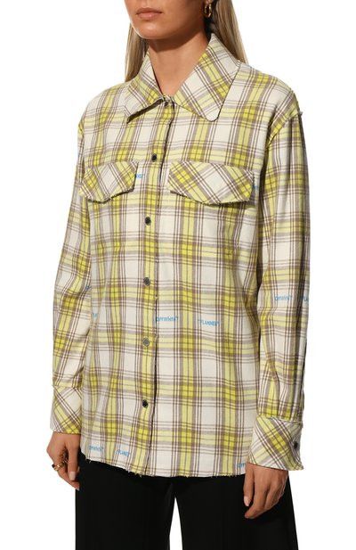 Off-White o1y1225 Logo Patterned Shirt in Multicolor Size XS / US 0-2 / IT 36-38 - 2 Thumbnail