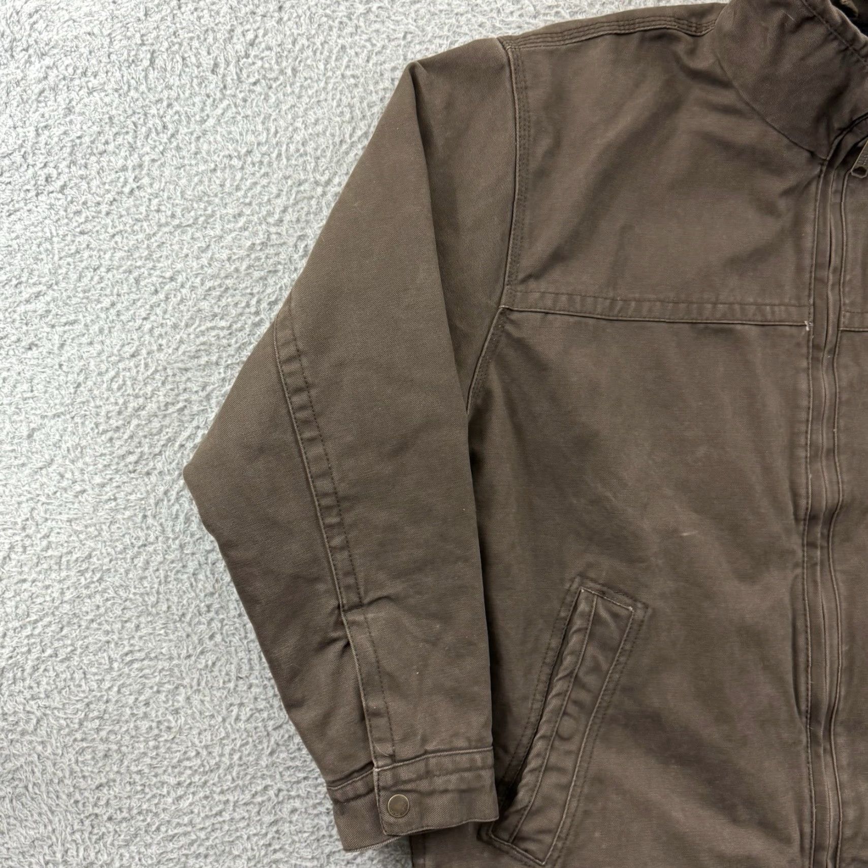 Vintage DRI DUCK Jacket Mens XL Brown Canvas Lined Cotton Zip Workwear Outdoor Size US XL / EU 56 / 4 - 4 Thumbnail