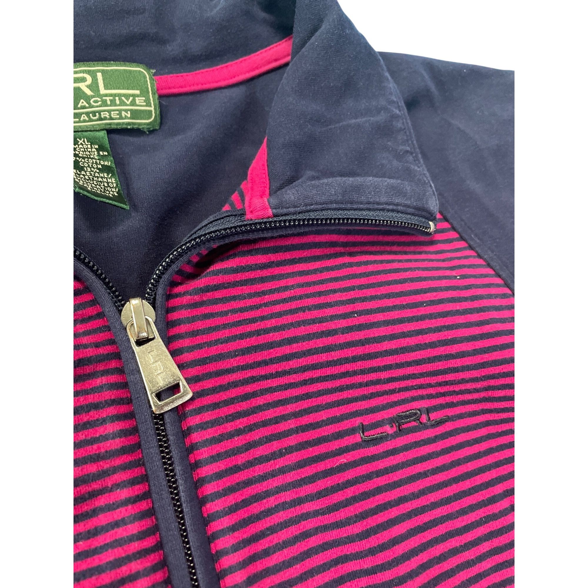 Lauren Ralph Lauren Lauren Ralph Lauren Active Womens Pink Blue Striped Full-zip Size XL / US 12-14 / IT 48-50 - 4 Thumbnail