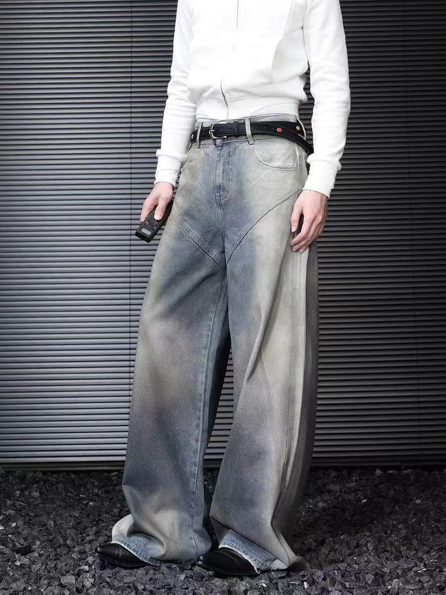 Japanese Brand × Jean Washed dirty color design baggy jeans Size US 34 / EU 50 - 2 Thumbnail