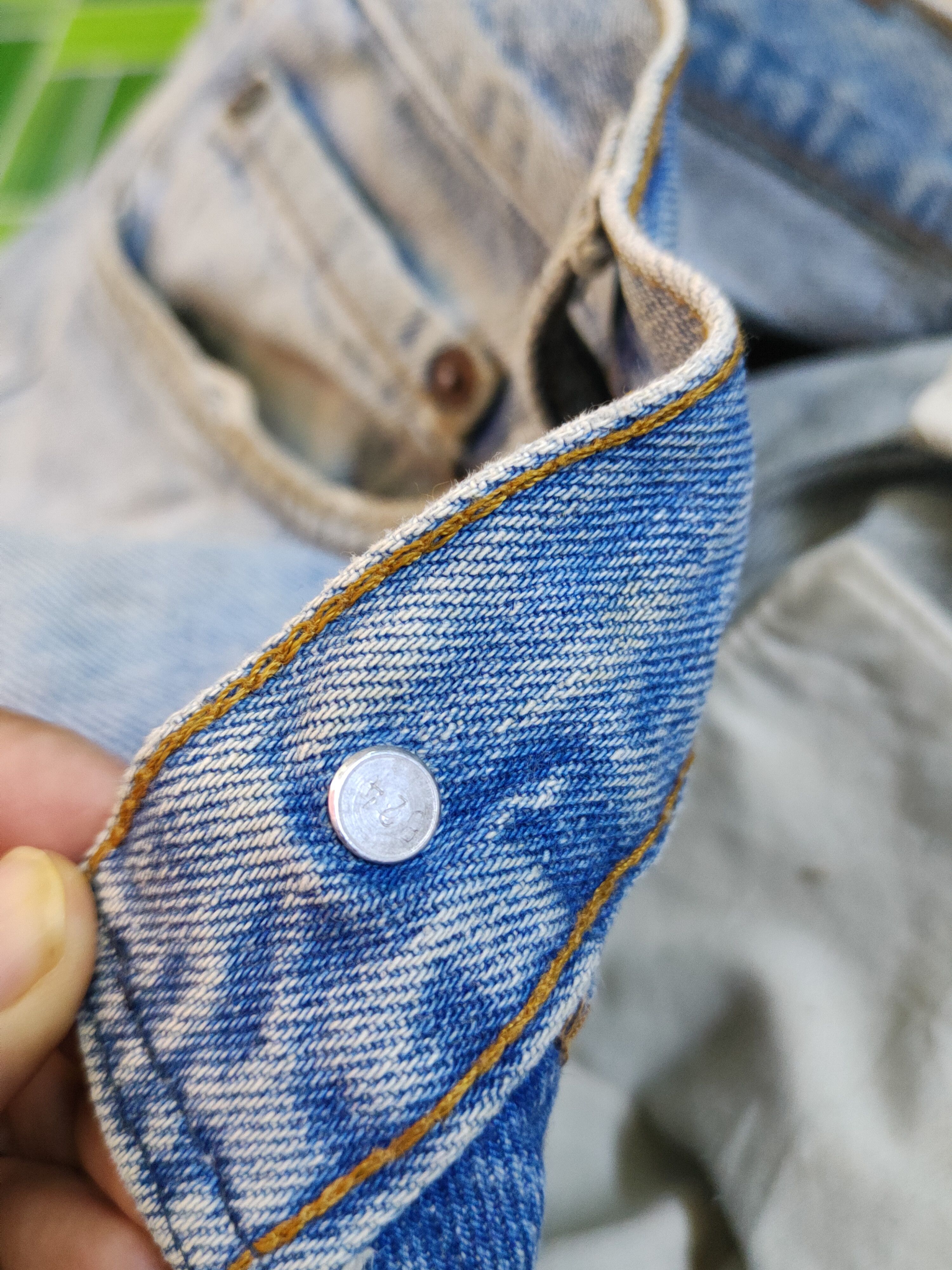 Levi's vintage Levi's Blue Distressed faded jeans Denim #S1594 Size US 35 - 17 Thumbnail