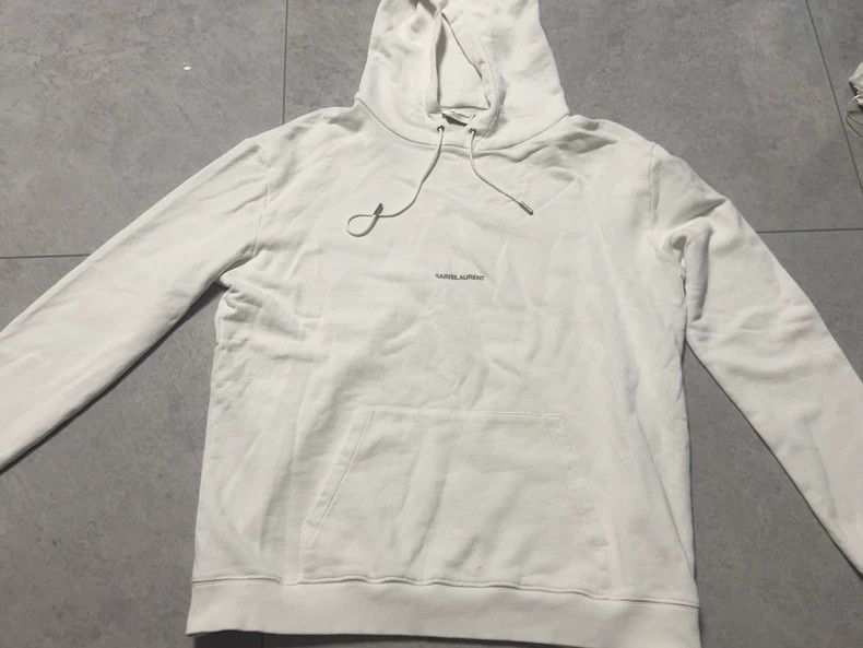 Saint Laurent Paris Saint Laurent Paris Saint Laurent White Hoodie with Logo-2 Size US XL / EU 56 / 4 - 1 Thumbnail