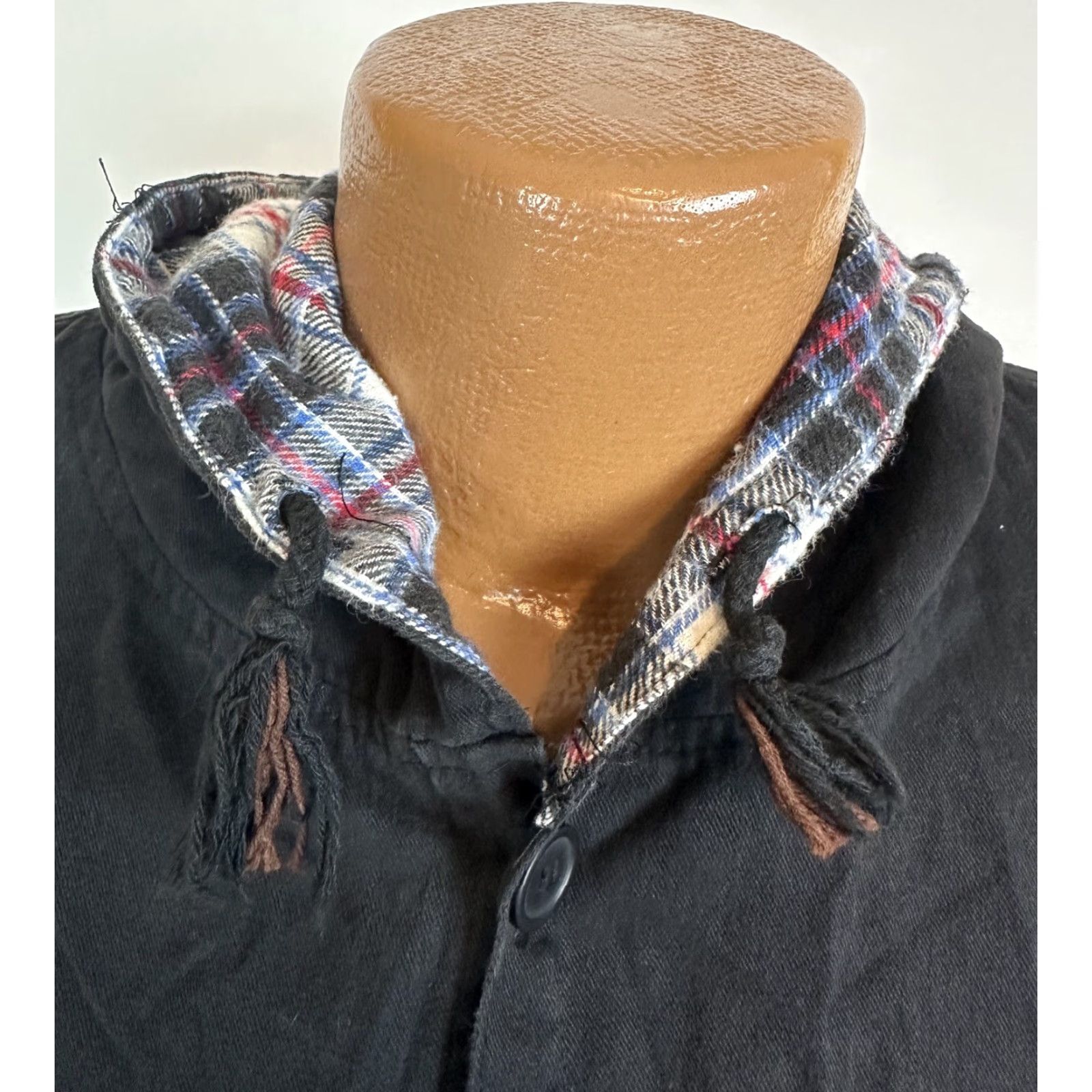 Vintage Vintage 90s Hooded Jacket Adult Large Relaxed Fit Minimal Plaid Flannel Lined Size US L / EU 52-54 / 3 - 4 Thumbnail