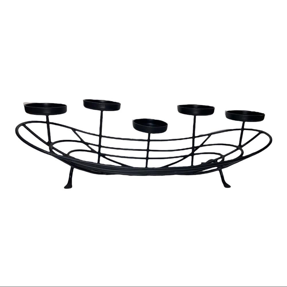 Designer Black Iron 6 Candle Holder Size ONE SIZE - 1 Thumbnail