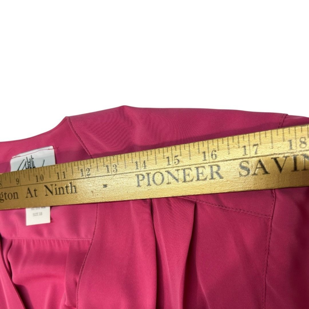 Other Vintage 80s Willi Of California Pink V-Neck Long Sleeve Dres Size XXL / US 16-18 / IT 52-54 - 8 Thumbnail