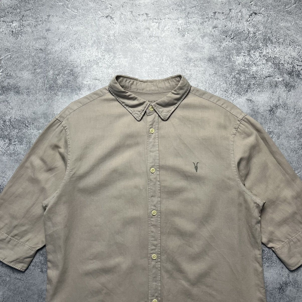 Allsaints Vintage Allsaints Brown Shirt Button Up Short Sleeve Y2K Size US M / EU 48-50 / 2 - 2 Thumbnail