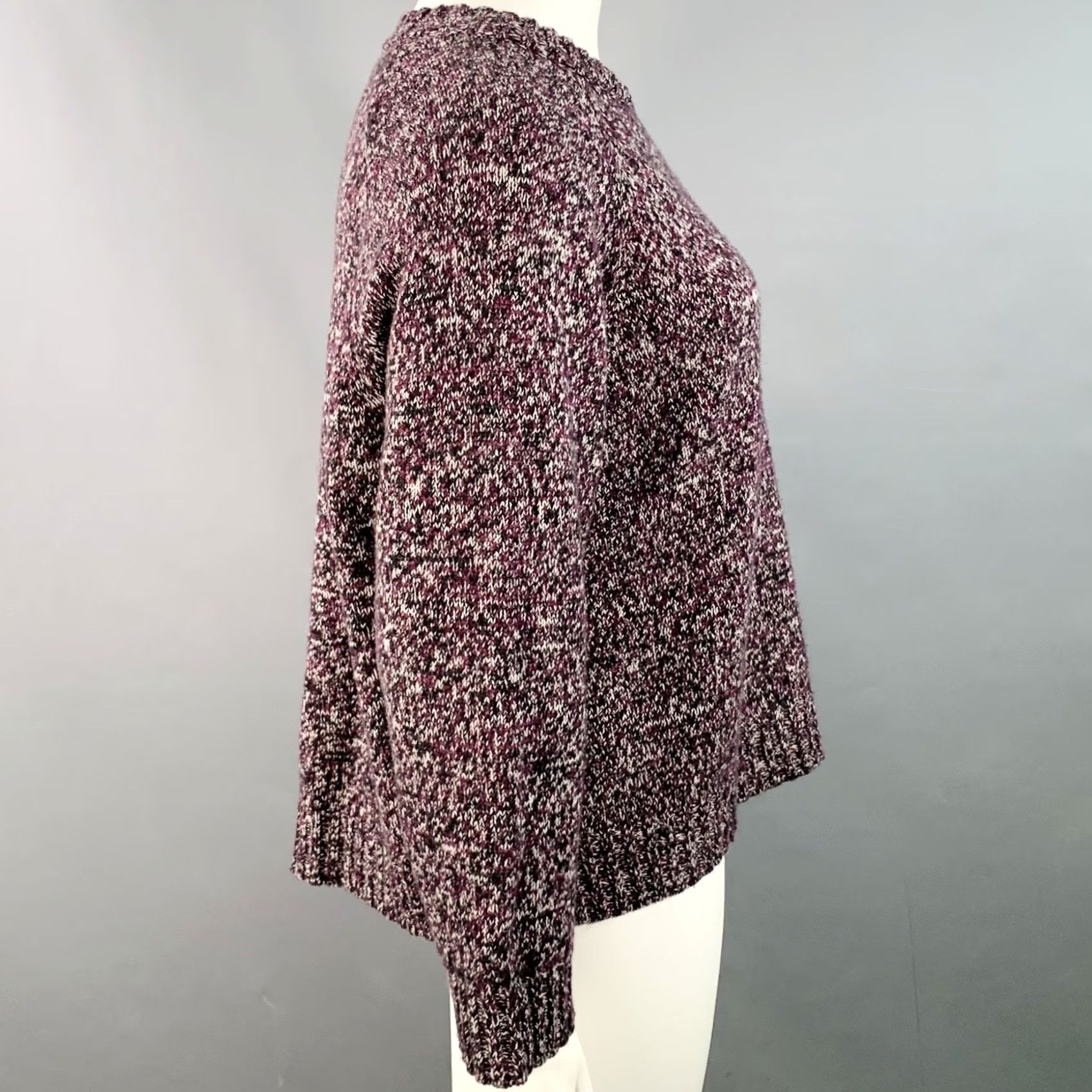 Jil Sander JIL SANDER Size XL Purple Black White Wool Melange Boxy Sweater Size XL / US 12-14 / IT 48-50 - 4 Thumbnail