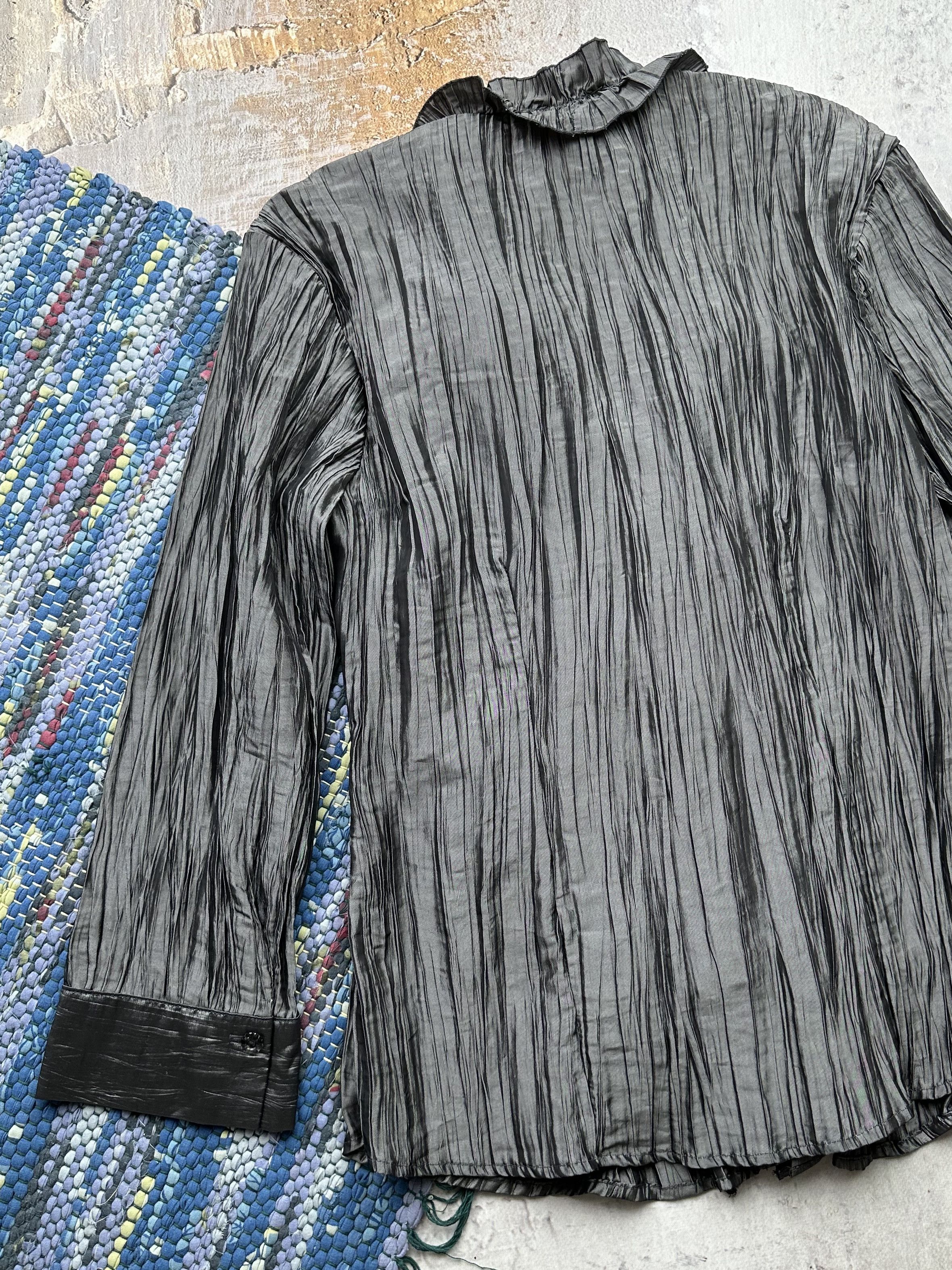 Japanese Brand Vintage Pleated Blouse A459(241) Size L / US 10 / IT 46 - 6 Thumbnail