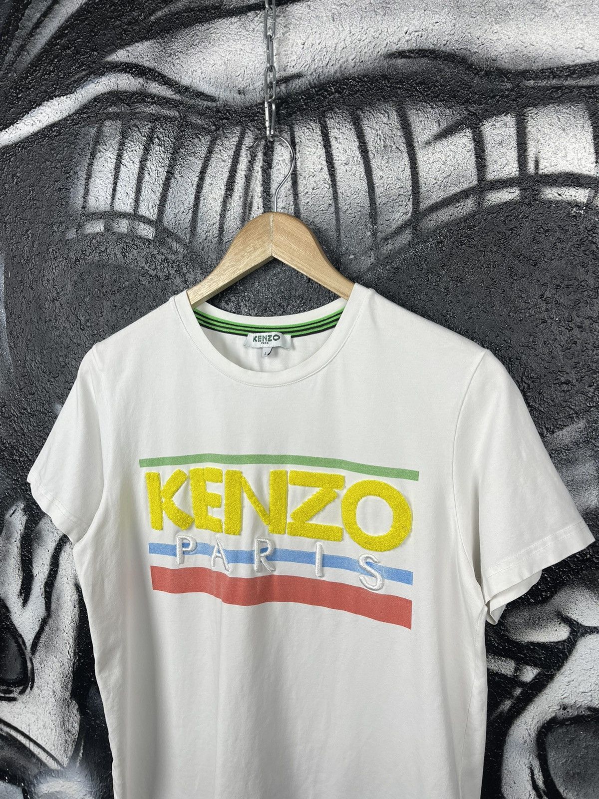Kenzo Kenzo Paris White Embroidered Logo T-Shirt Women’s Size L Size L / US 10 / IT 46 - 3 Thumbnail