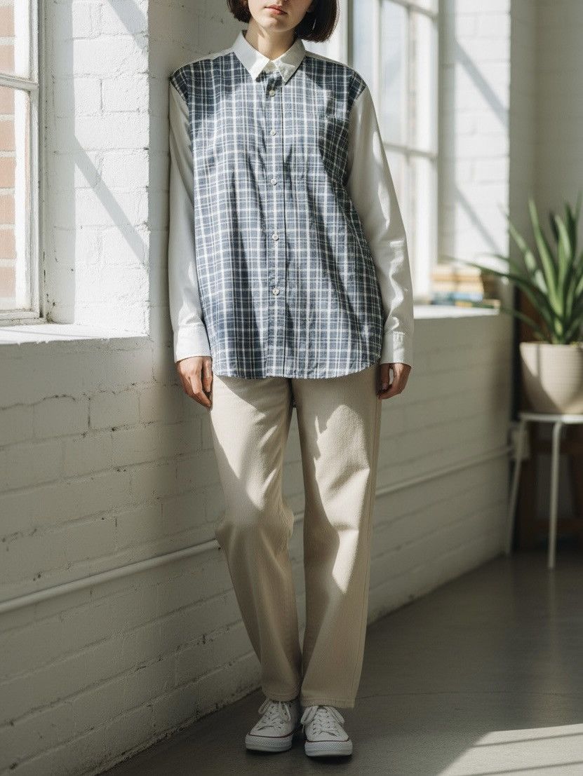 Comme des Garcons CDG shirt plaid hybrid button up Size US XL / EU 56 / 4 - 2 Thumbnail