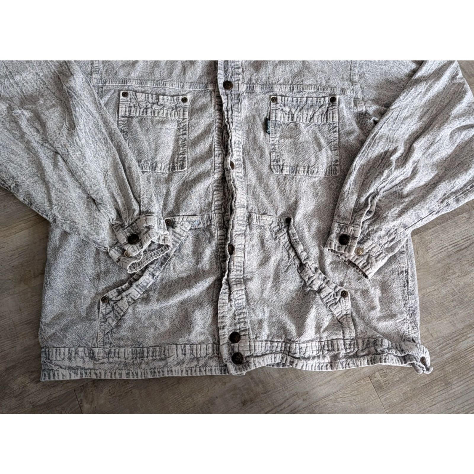Vintage Vintage Ezze Wear Honey-Komb Hooded Jacket Small Adult Cotton Shrunk Perma Shrunk Size S / US 4 / IT 40 - 2 Thumbnail
