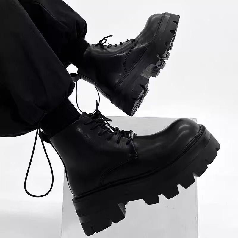 Other Black Thick Sole Big Head Derby Boots Size US 8 / EU 41 - 2 Thumbnail