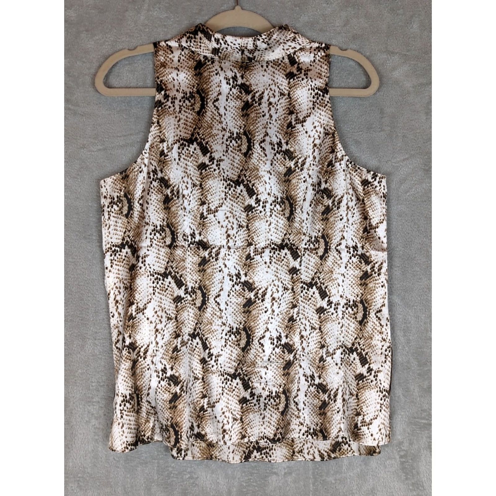 White House Black Market White House Black Market Blouse Snake Print Silk Sleeveless Size 14 Womens Brown Size XL / US 12-14 / IT 48-50 - 2 Thumbnail