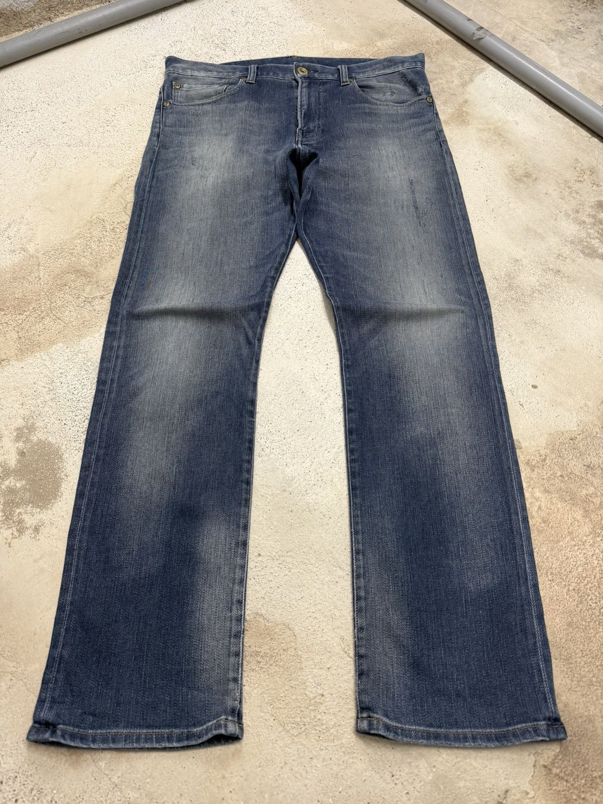 Japanese Brand Back Number Relaxy Distressed Denim Pants Size US 35 - 1 Thumbnail