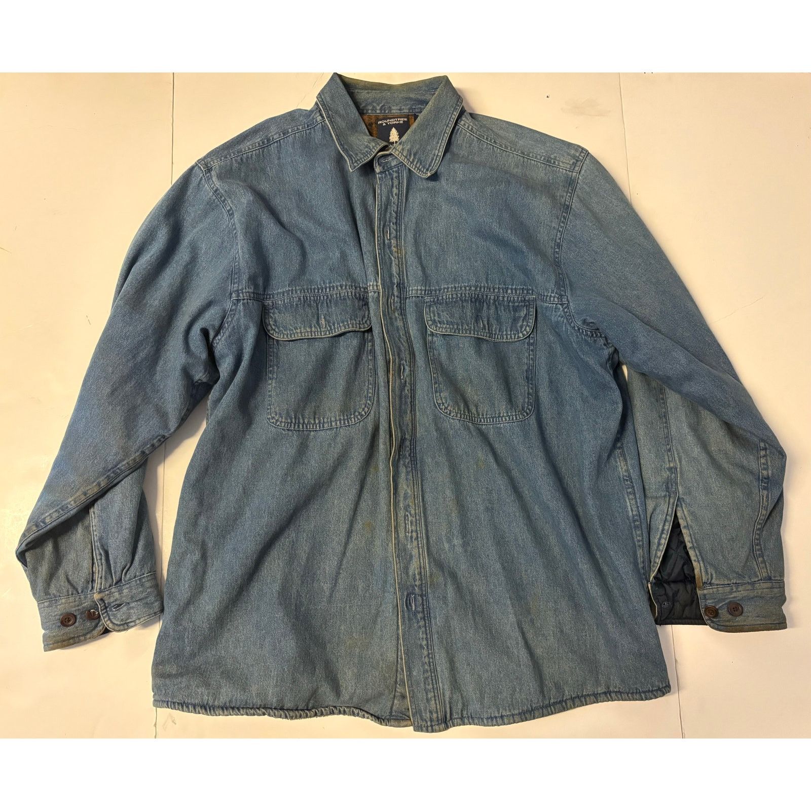 Roundtree & Yorke Vintage Roundtree and Yorke outdoors denim fleece jacket L Size US L / EU 52-54 / 3 - 1 Thumbnail