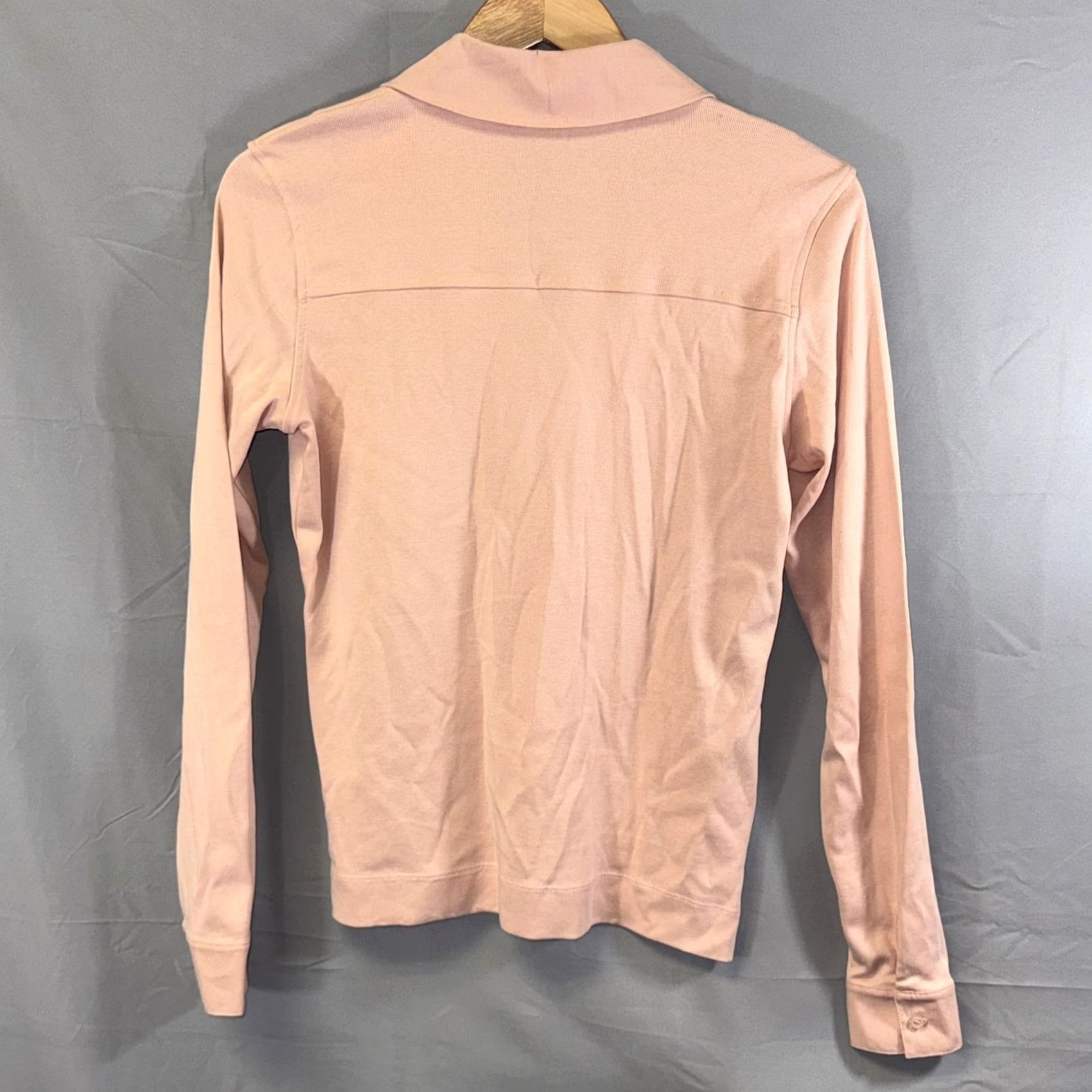Reiss VINTAGE Reiss Shirt Womens Small Pink Blush Collared Deep V Plunge Long Sleeve Top Size S / US 4 / IT 40 - 2 Thumbnail
