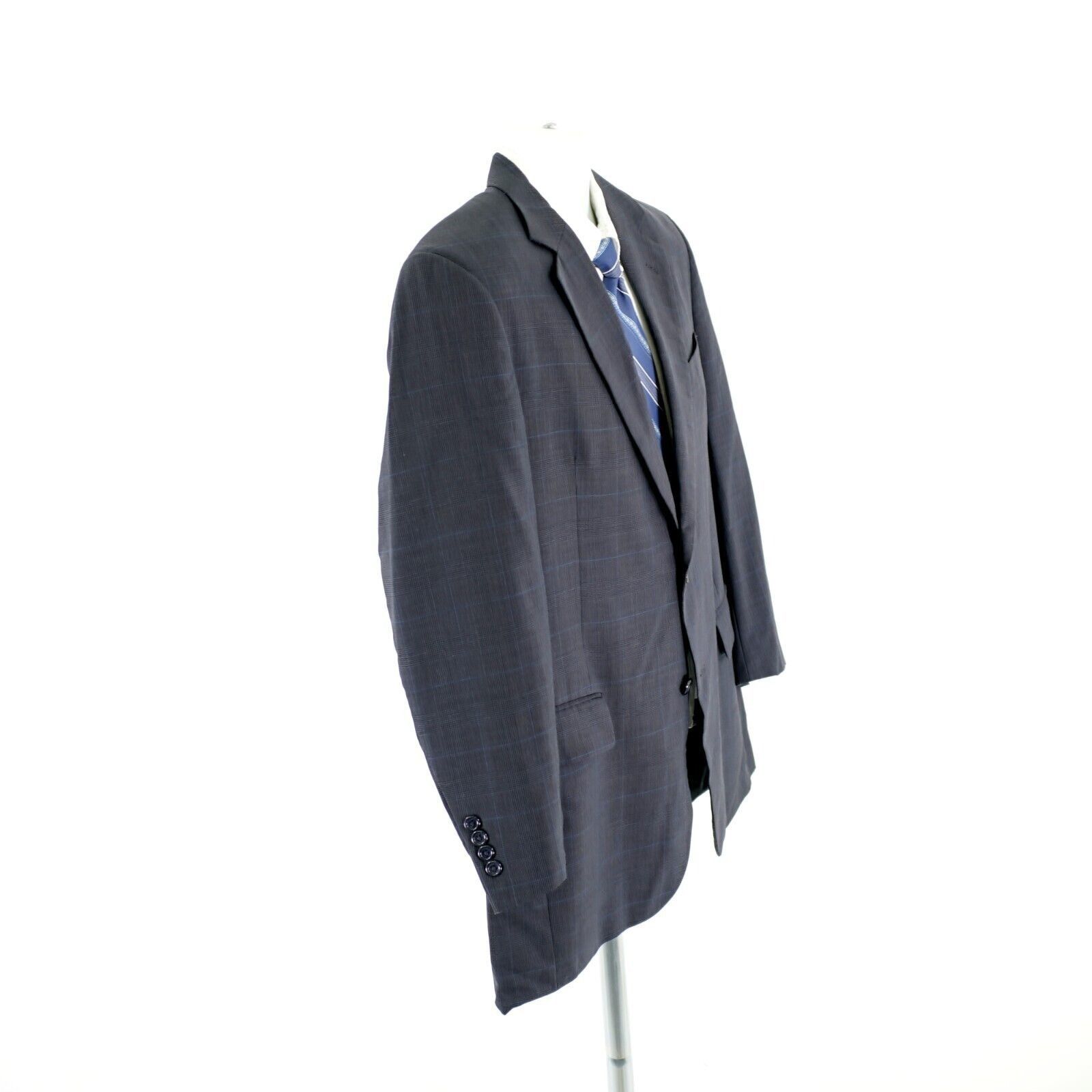 Jos. A. Bank Jos A Bank Wool Gray Glen Plaid W/ Blue Windowpane 2 Button Size 38R - 8 Thumbnail