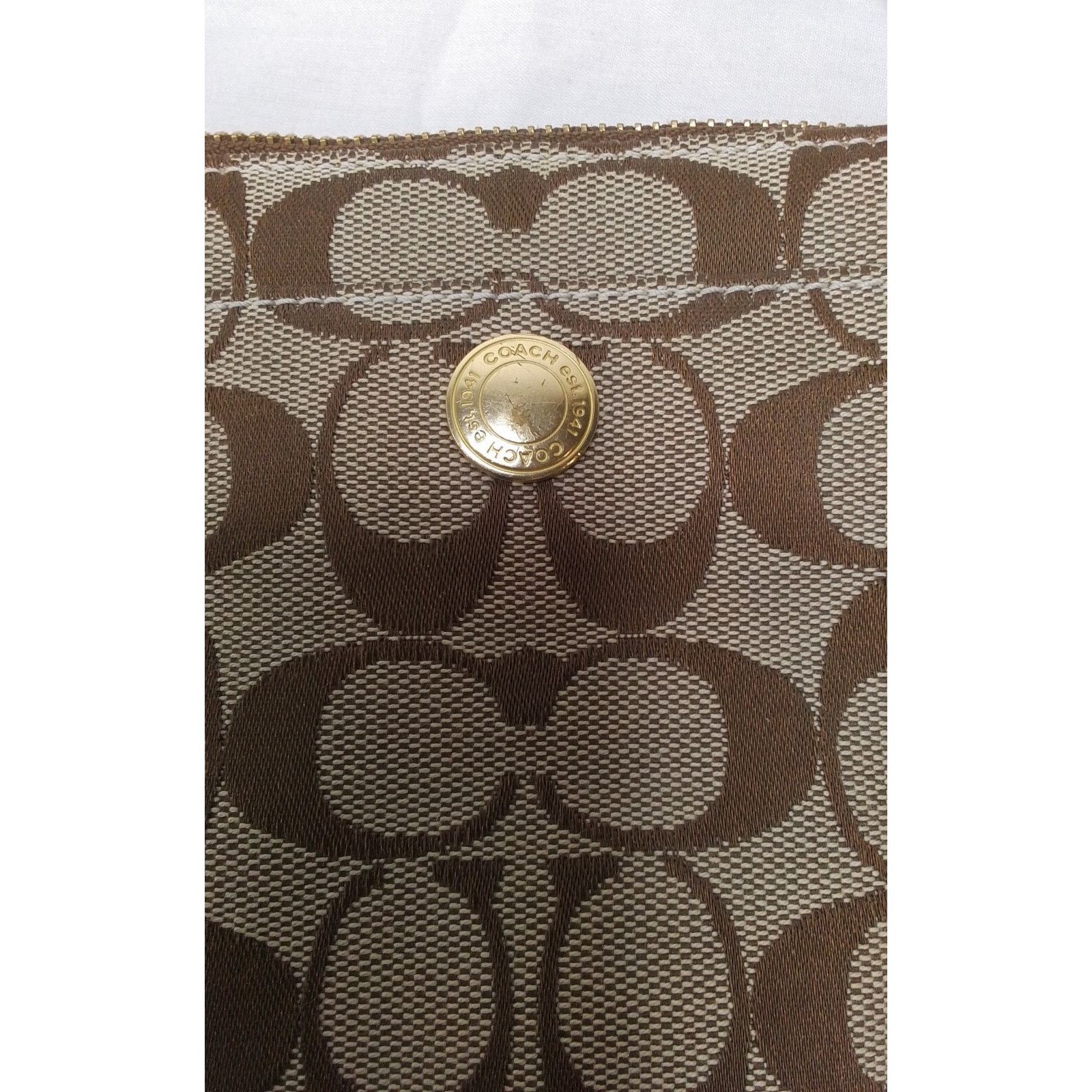 Coach Coach Signature Brown Crossbody Purse Swing Bag #J2038 Size ONE SIZE - 2 Thumbnail