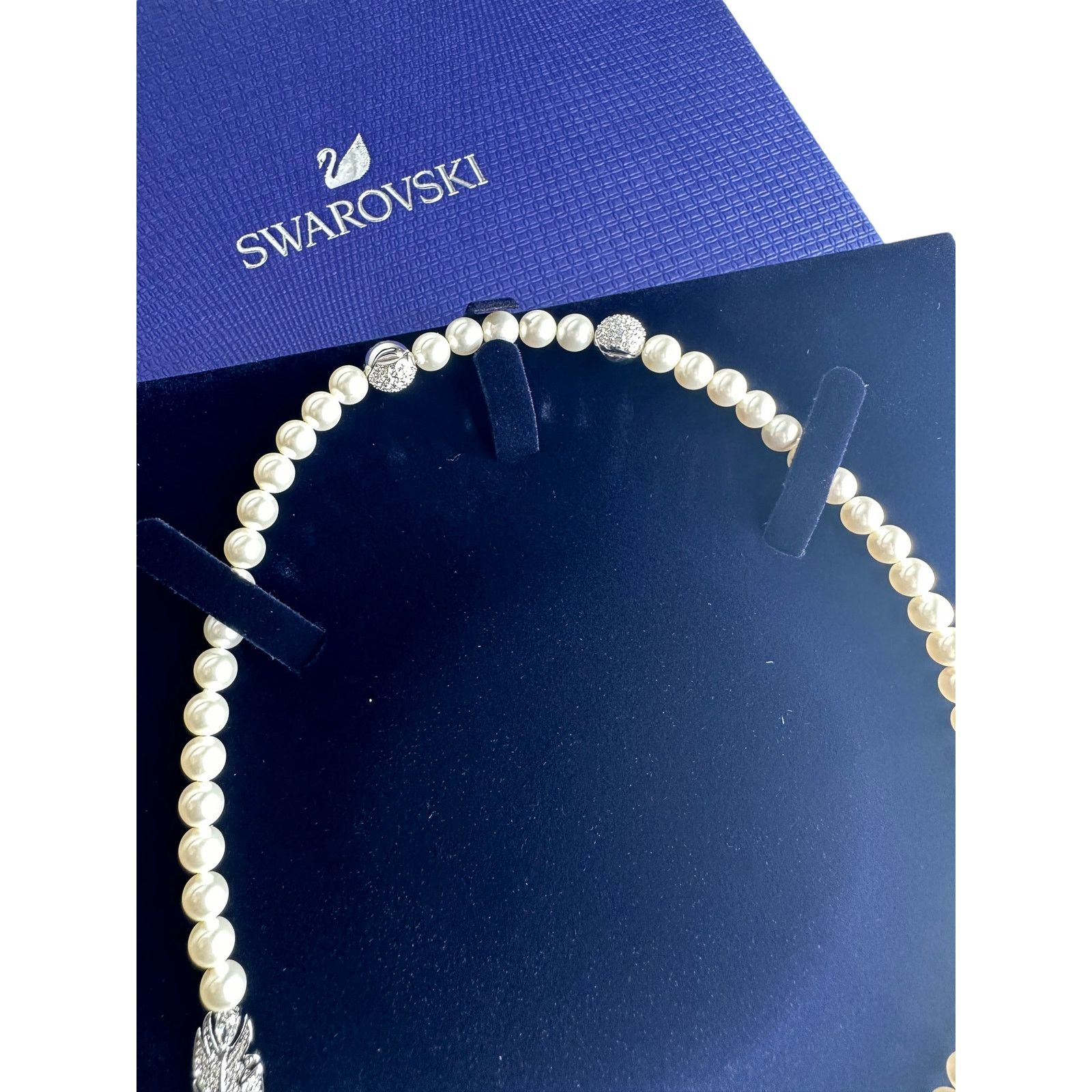 Swarovski Swarovski Feather Necklace Pearl White Rhodium Plating Size ONE SIZE - 11 Thumbnail