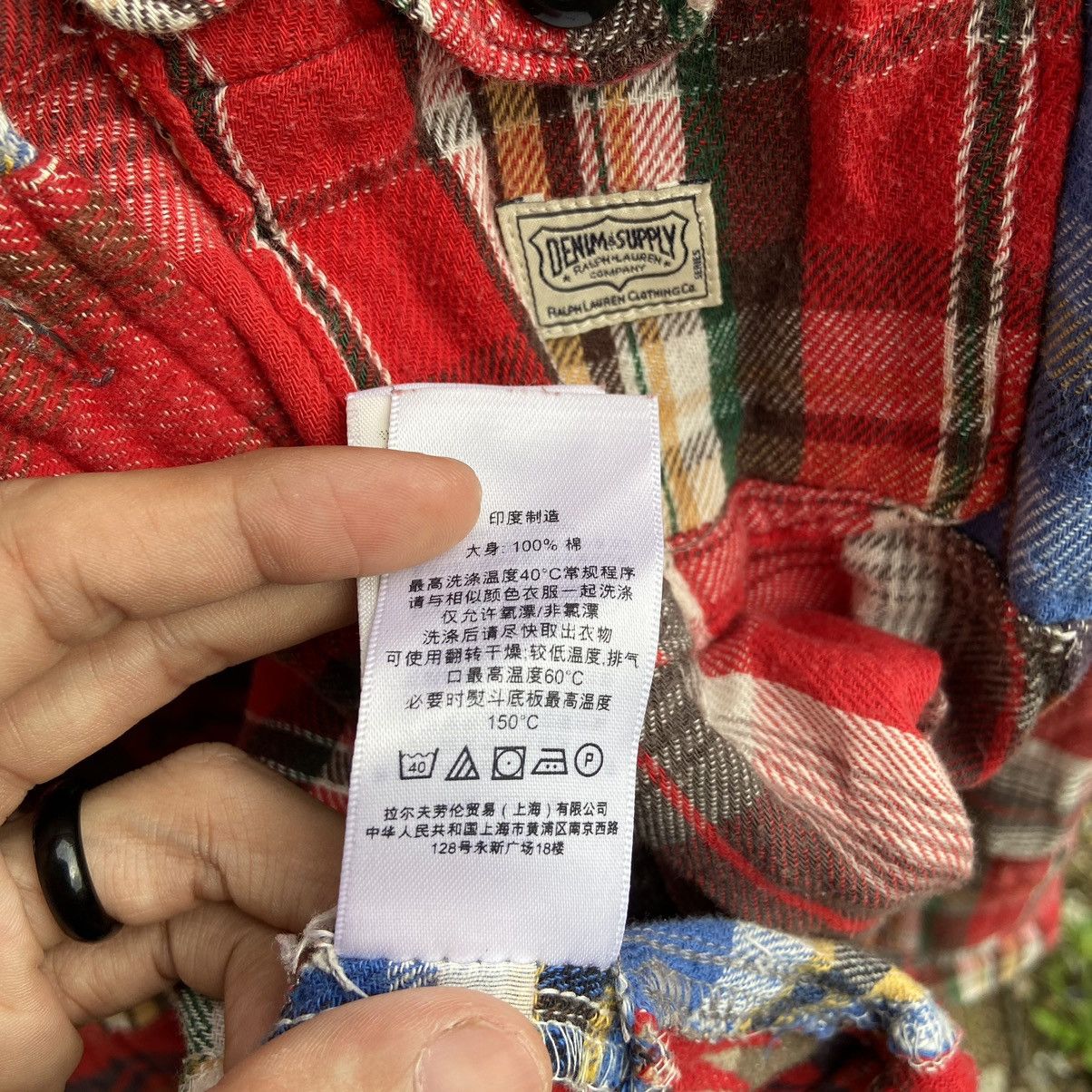 Denim & Supply Ralph Lauren × Polo Ralph Lauren × Ralph Lauren Rare 🔥 Polo Ralph Lauren Checker Patchwork Shirt Size US XS / EU 42 / 0 - 10 Thumbnail
