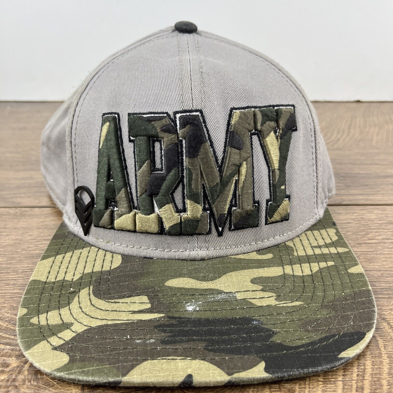 Other Army Snapback Hat Camo Gray Snapback Hat Adjustable Adult Si Size ONE SIZE - 6 Thumbnail