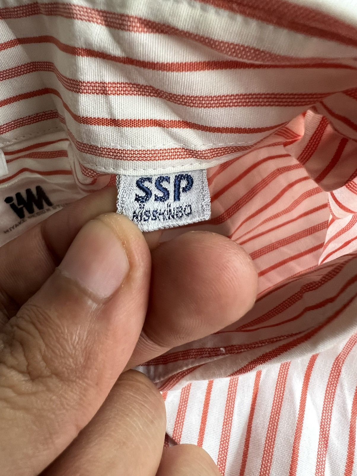 Issey Miyake × Pleats Please Issey Miyake × Vintage Vintage Issey Miyake Orange Striped Formal/Casual B/D Shirt Size US L / EU 52-54 / 3 - 7 Thumbnail