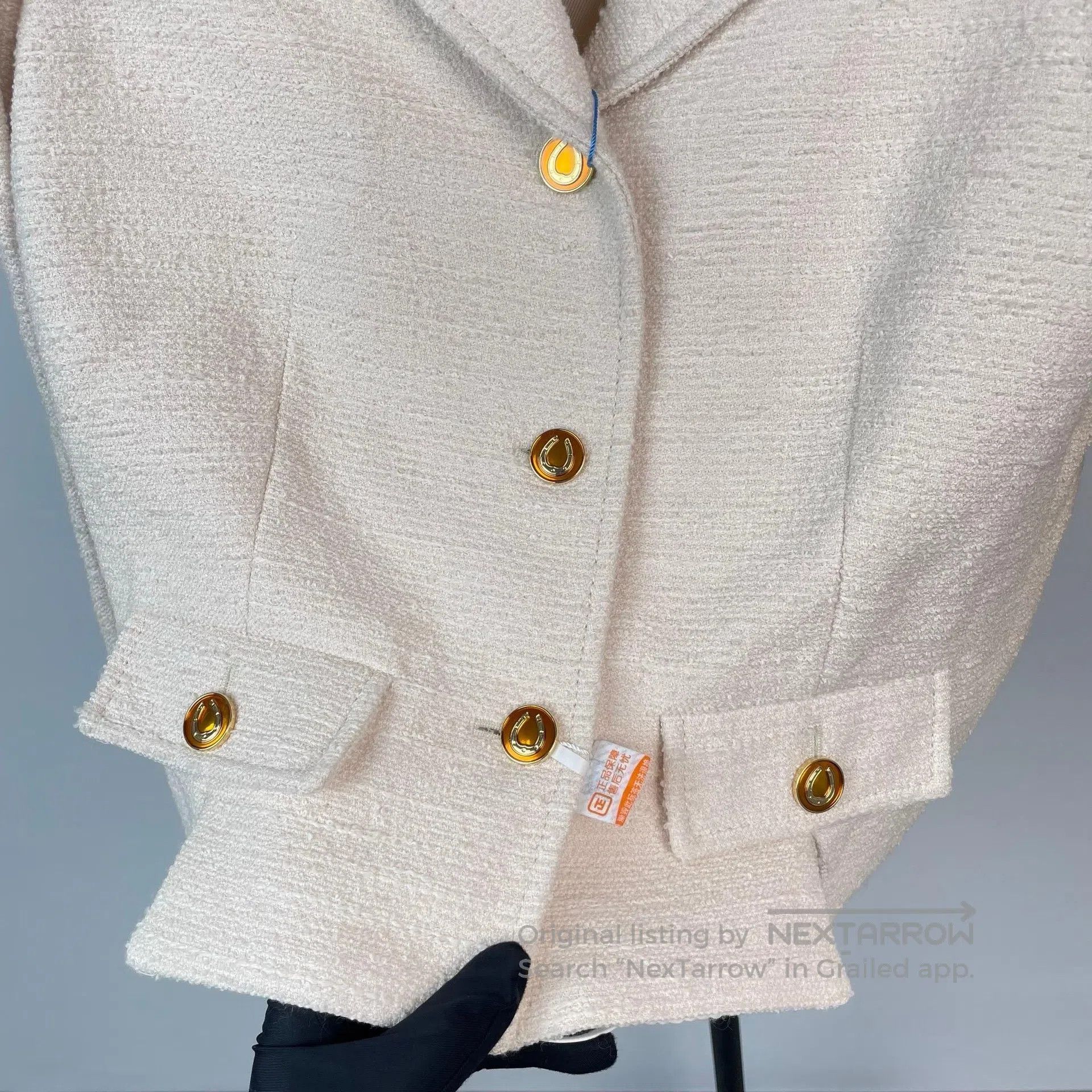 Gucci Guicci Ivory white lapel single-breasted long-sleeve tweed Size M / US 6-8 / IT 42-44 - 5 Thumbnail