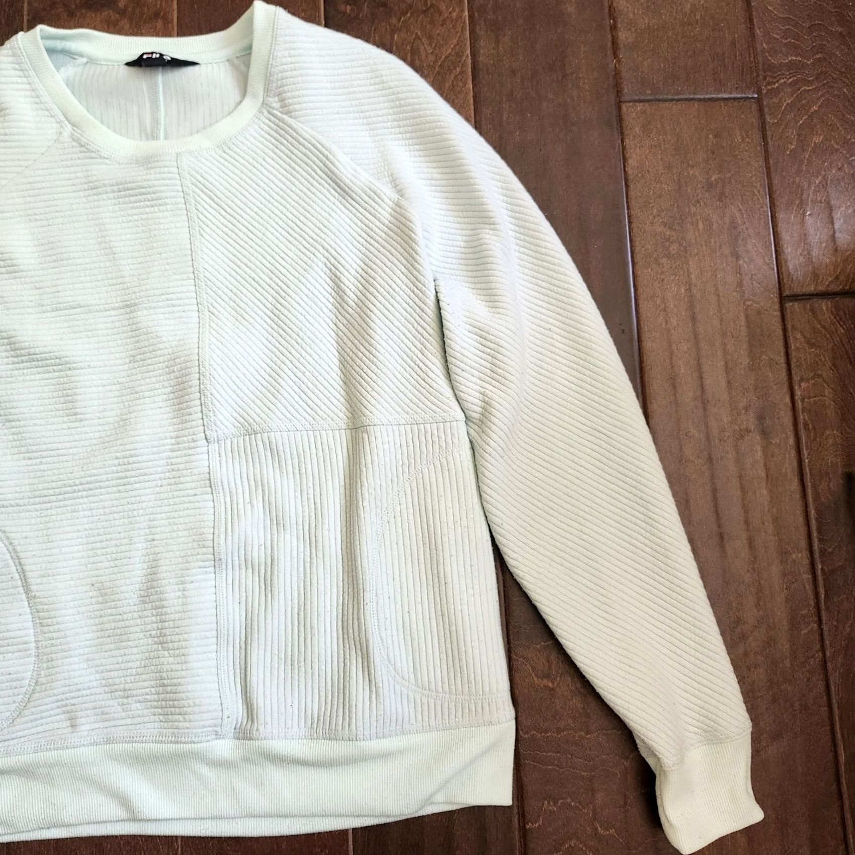 Fila Fila Sweater Women Blue Solid Long Sleeve Crew Neck Pockets Outdoor Casual Size M - Women's Pullover" Size M / US 6-8 / IT 42-44 - 4 Thumbnail