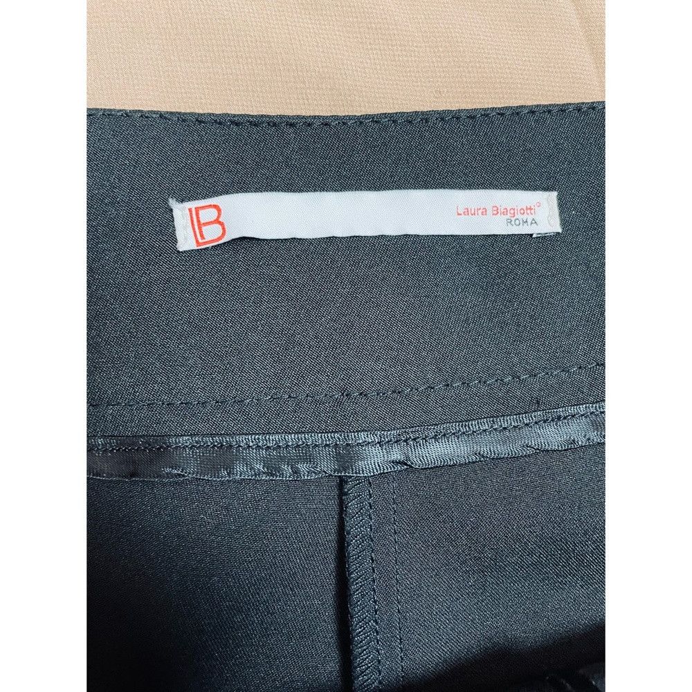 Laura Biagiotti Laura Biagiotti Roma Black Bootcut Pants With Pleated Made Size 34" / US 12 / IT 48 - 6 Thumbnail