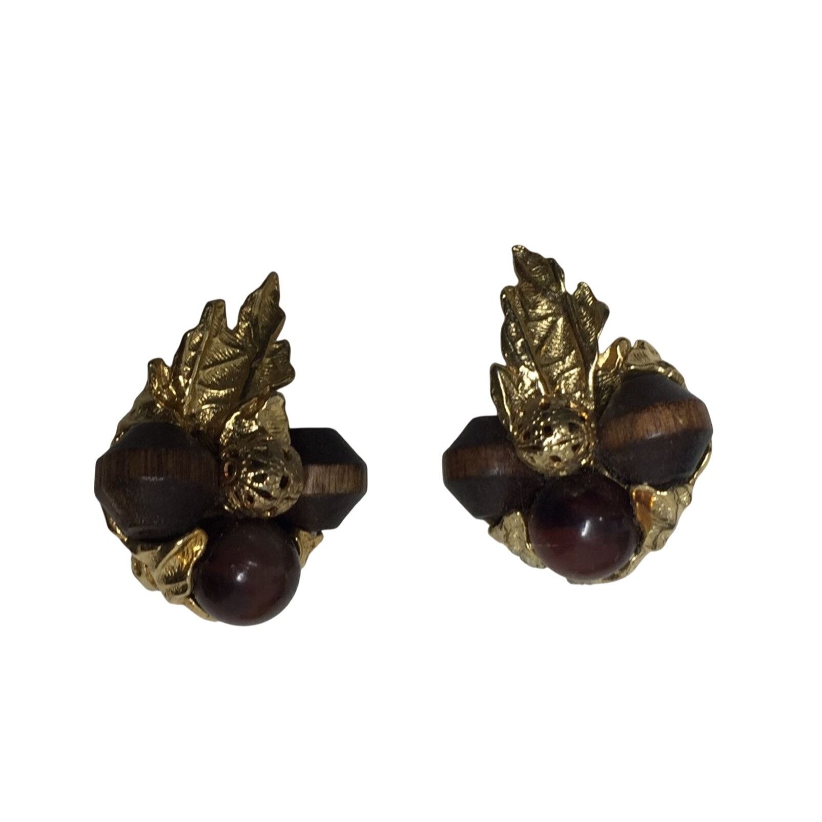Other Women's Gold tone and Brown Shiny Acorn Clip on Earrings Size ONE SIZE - 1 Thumbnail