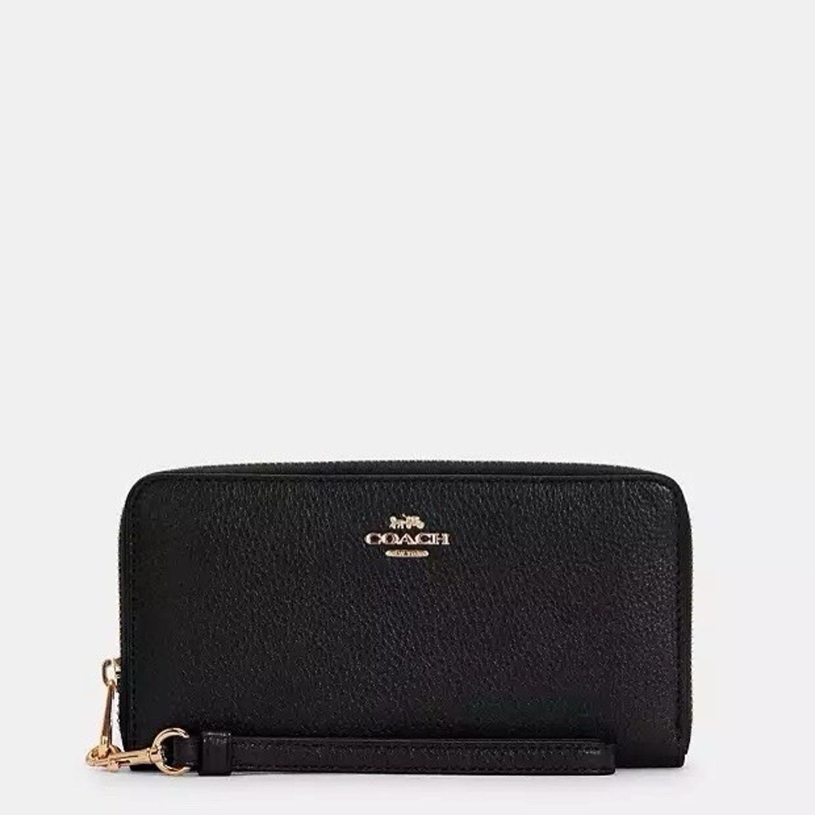 Coach NWT Coach Long Zip Around Wallet Gold/Black Leather C4451 Size ONE SIZE - 4 Thumbnail