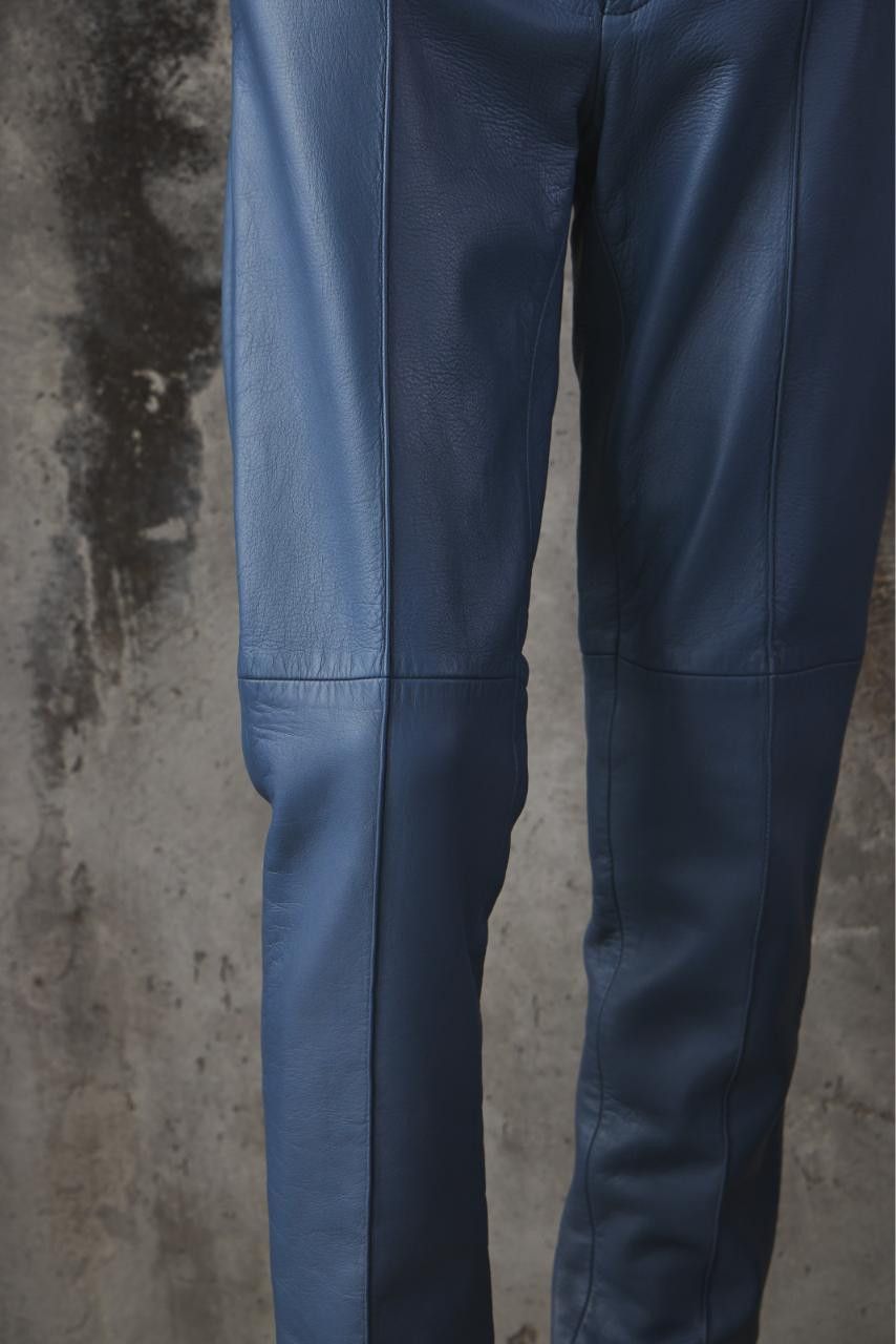 Gucci Gucci Light Blue Lambskin Leather Straight-Leg Pants Size US 34 / EU 50 - 6 Thumbnail