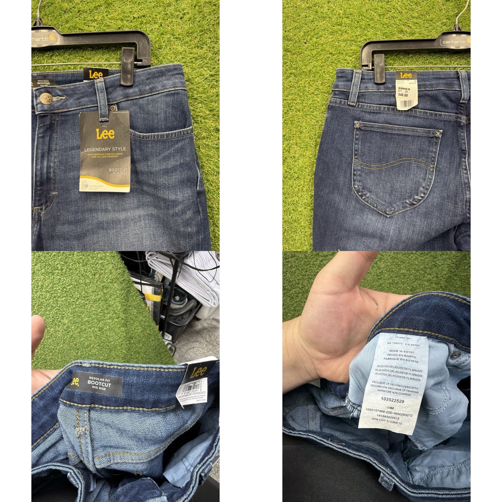Lee Lee Bootcut Jeans Womens 14 Dark Wash Denim Mid Rise Stretch Work NWT Size 24" / US 00 / IT 34 - 8 Thumbnail