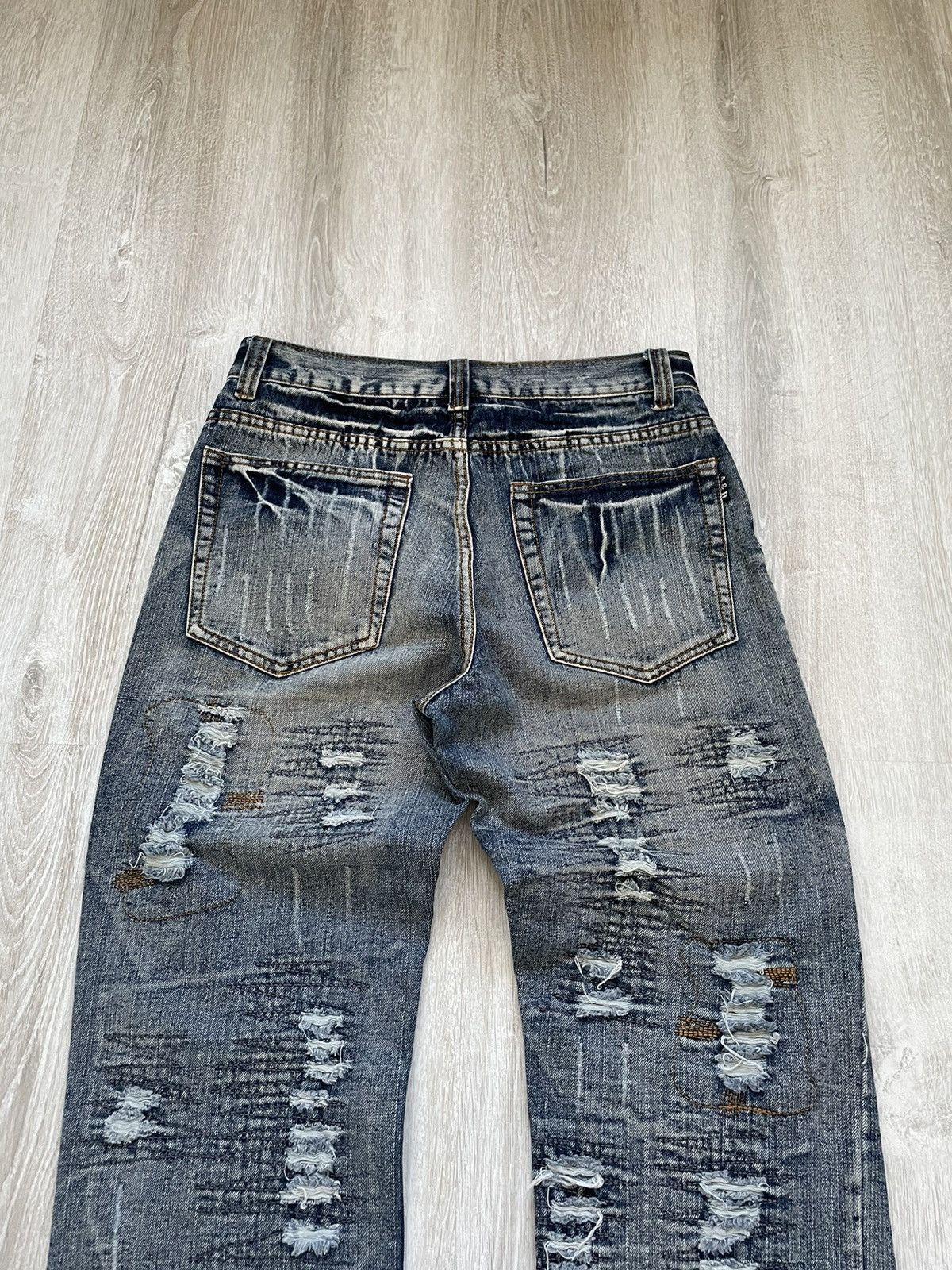 Jean × Vintage Vintage Y2K Distressed Jeans Size US 31 - 8 Thumbnail