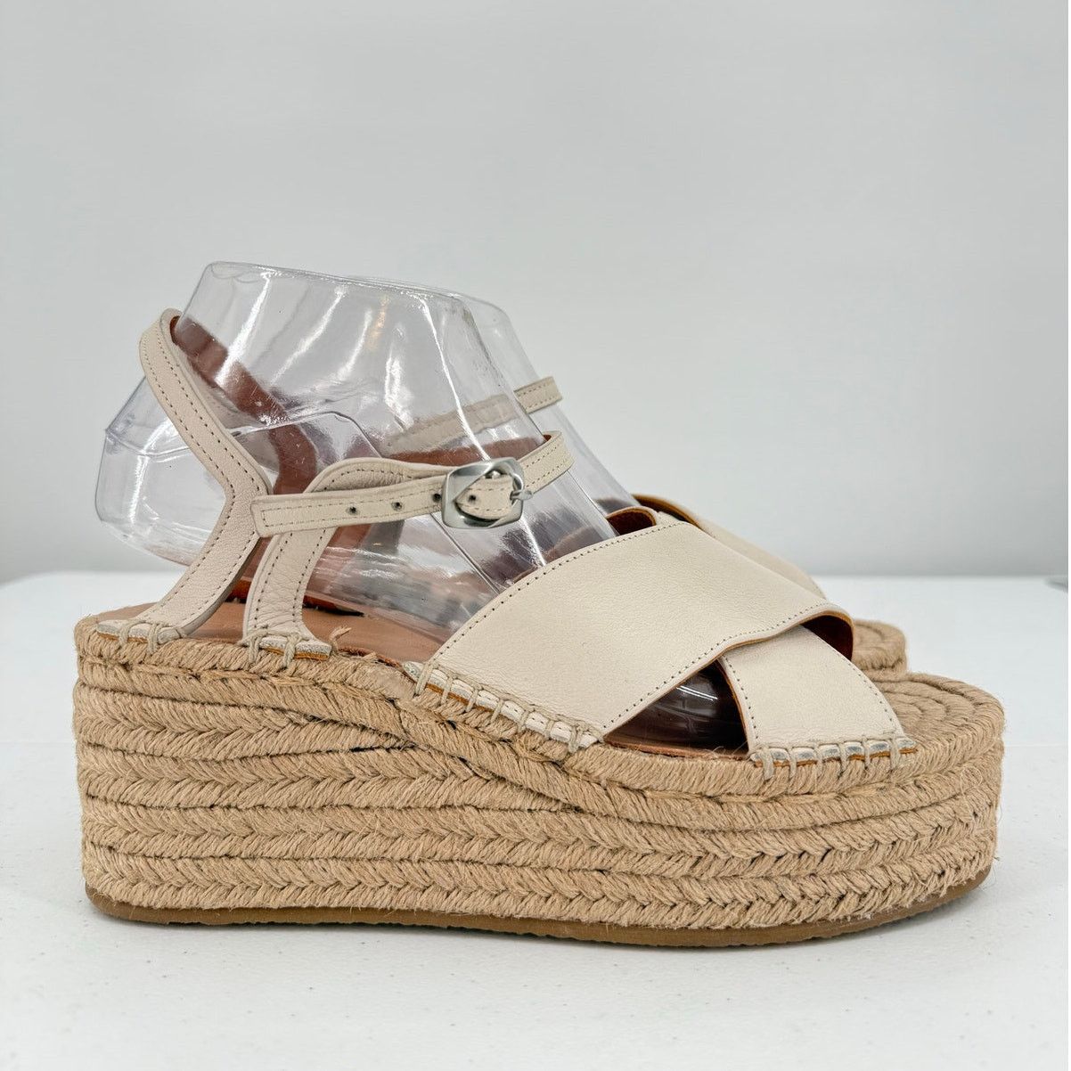 Rag & Bone NEW Rag & Bone Hera Antique White Espadrille Wedge Sandal Size US 9 / IT 39 - 1 Thumbnail