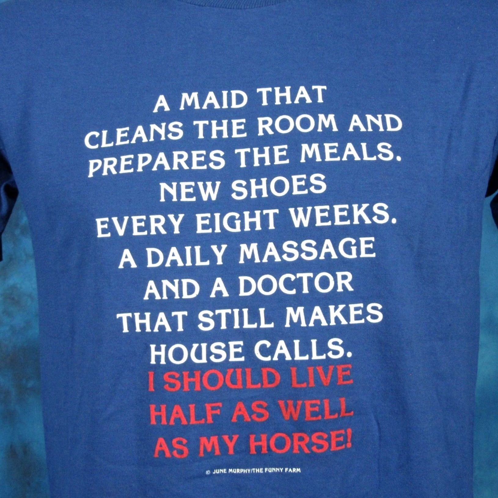 Olive VINTAGE T-Shirt S 80s I SHOULD LIVE HALF AS WELL AS MY HORSE PAPER THIN cowboy Mens Size US S / EU 44-46 / 1 - 4 Thumbnail