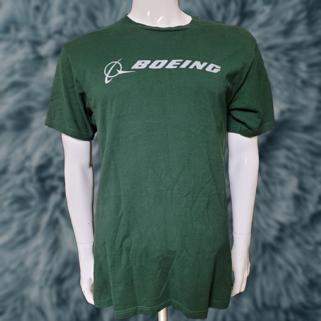 Vintage Boeing Shirt Medium Green Airplanes Logo T Shirt Mens Size US M / EU 48-50 / 2 - 1 Thumbnail