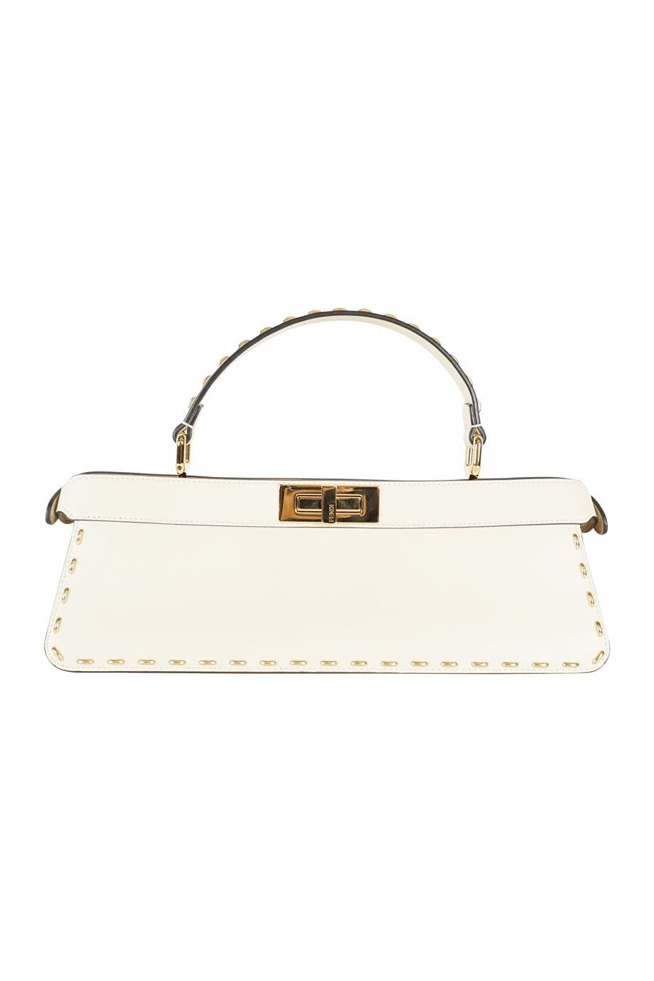 image of Fendi Off-White Leather Peekaboo Iseeu Stretch Handbag, Women's