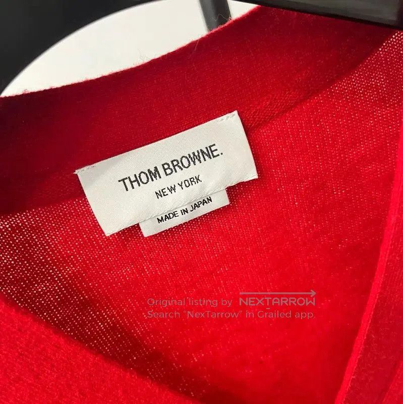 Thom Browne Thom Browne Red Cashmere Cardigan for Women . Size XS / US 0-2 / IT 36-38 - 3 Thumbnail