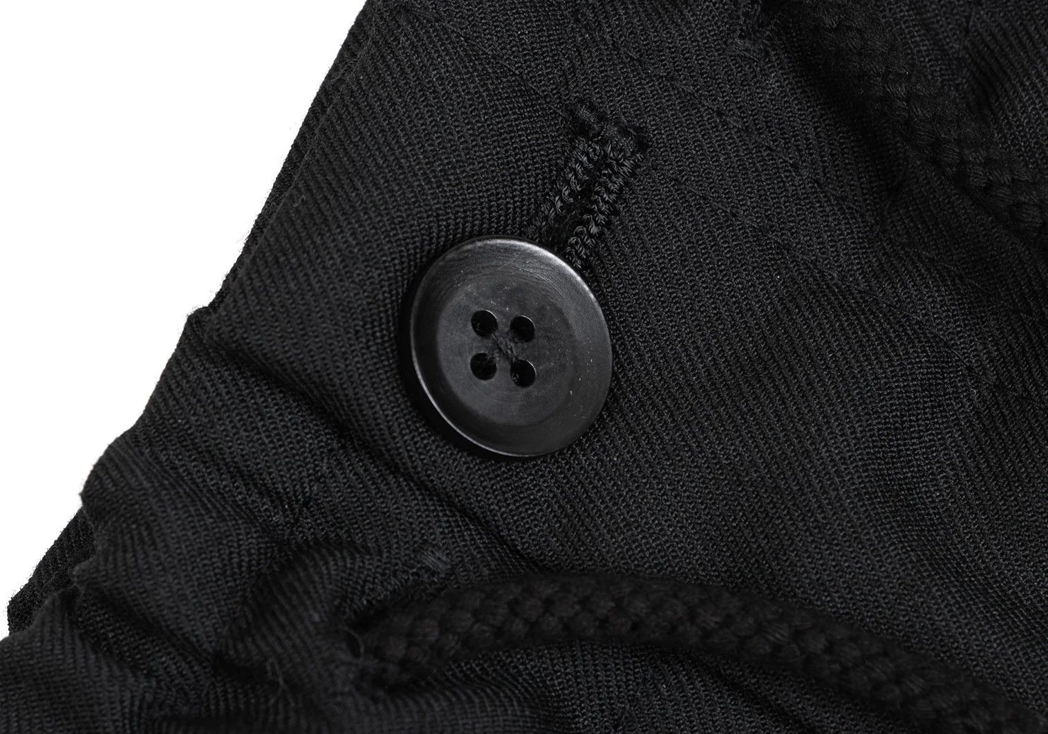 Yohji Yamamoto Wool-Poly Gabardine Side Tab Pants in Black Size 3 Size US 34 / EU 50 - 4 Thumbnail