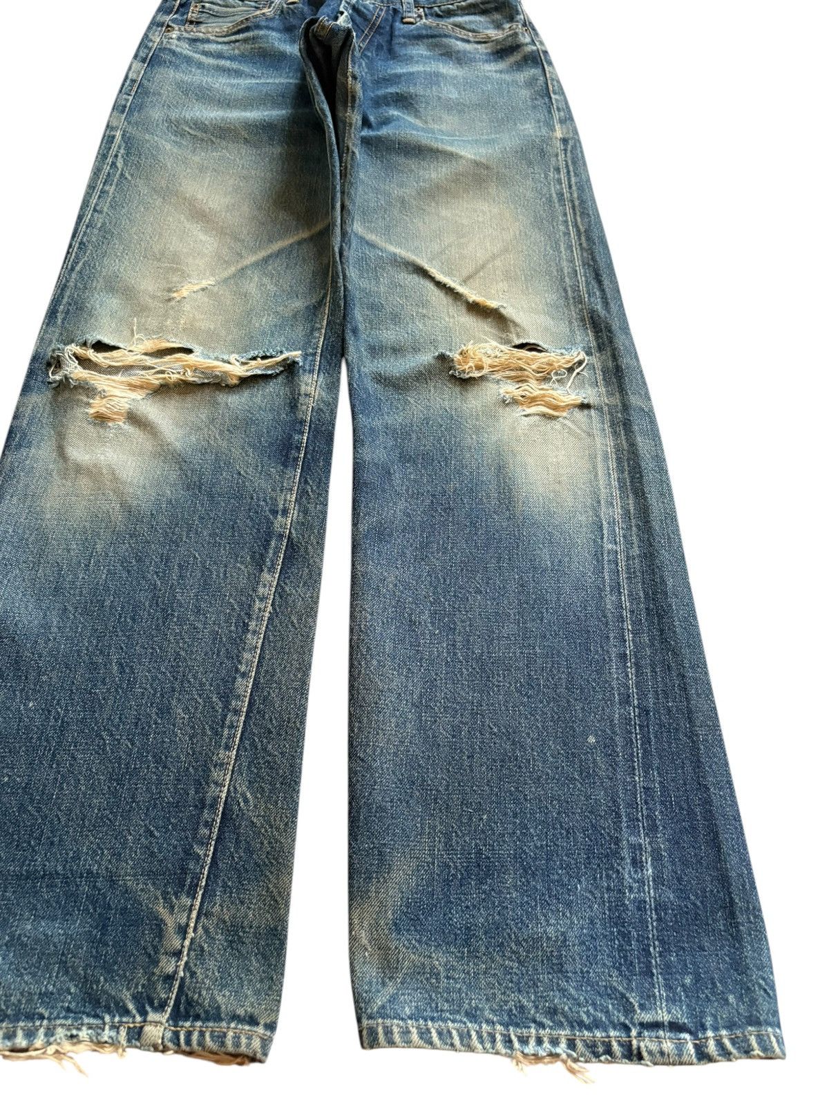 Japanese Brand Vintage Japanese Brand Selvedge Rusty Wash Rip Loose Jeans Size US 29 - 8 Thumbnail