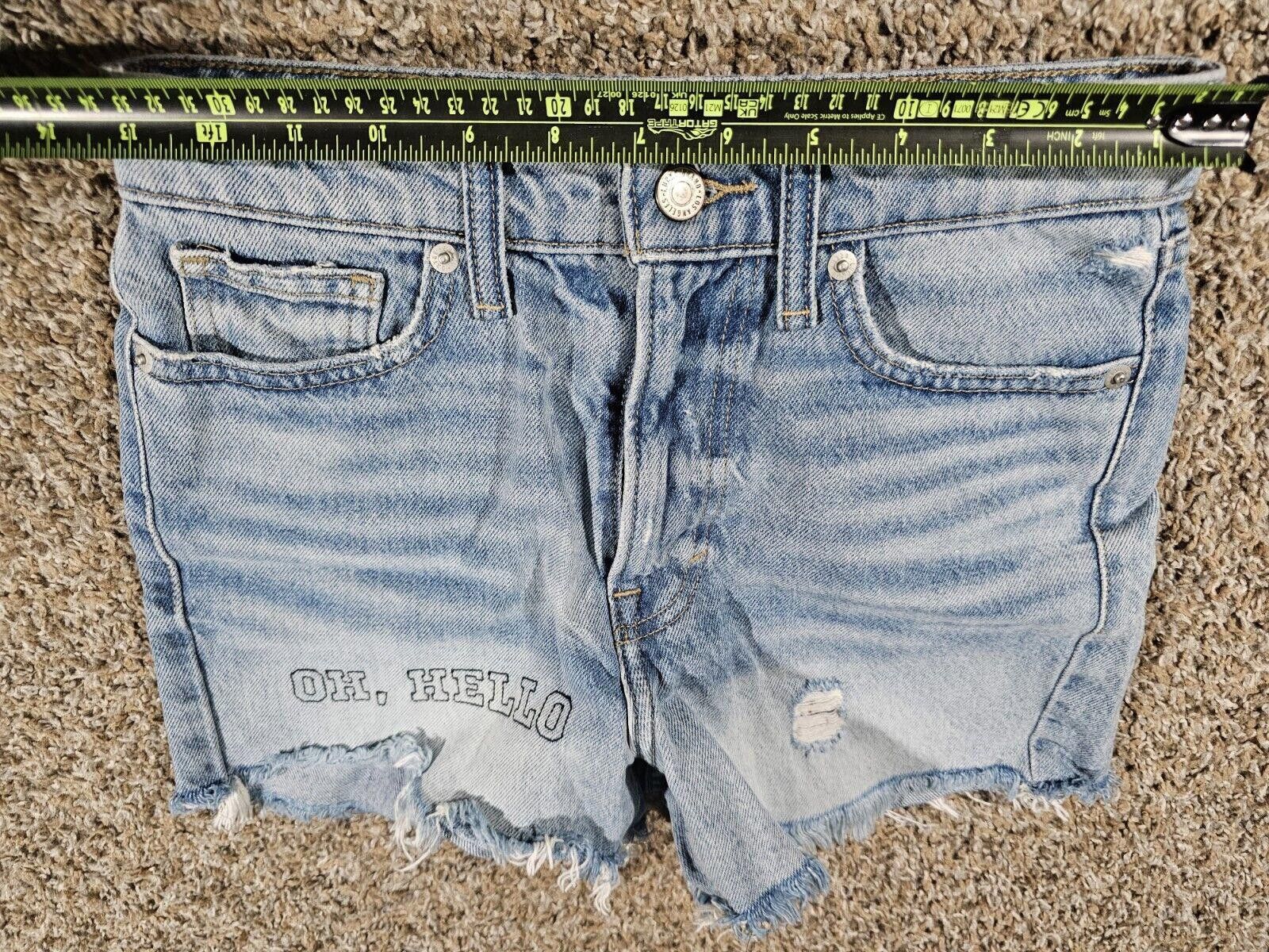 Lucky Brand Lucky Brand Shorts Womens 0/25 High Rise Cut Off Smiley Face Size 25" / US 0 / IT 36 - 6 Thumbnail