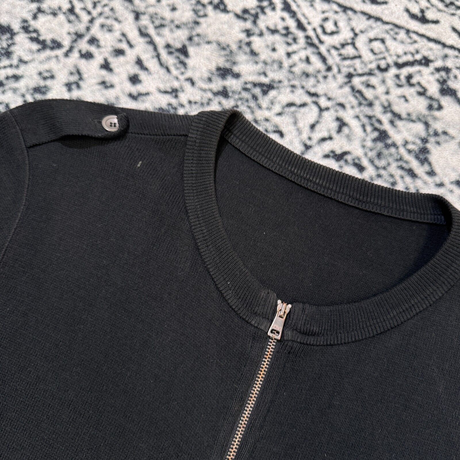 Vintage Vintage Marc Cain Black Cotton Zip Sweater Size M Y2K 90s Size US M / EU 48-50 / 2 - 9 Thumbnail