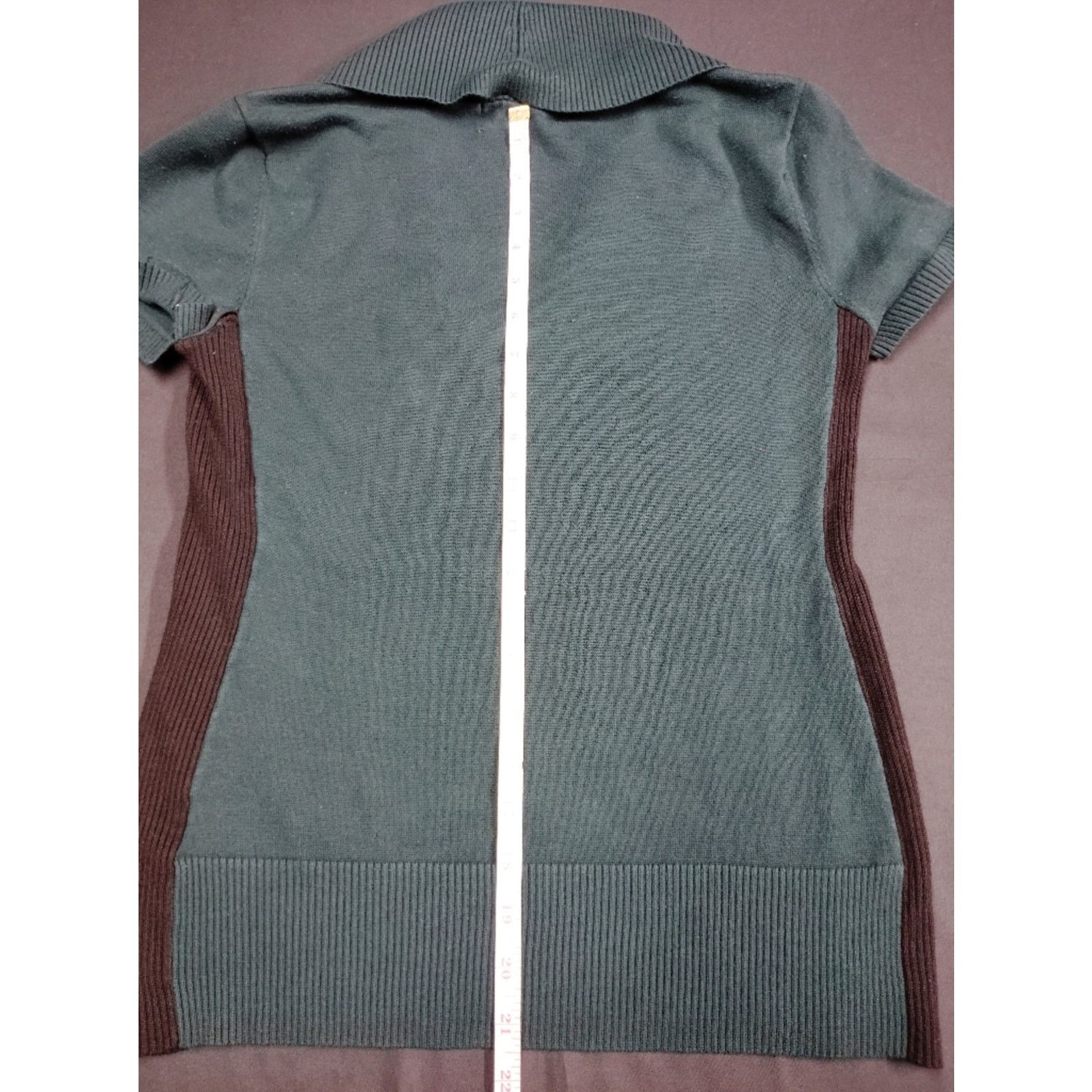 Pink Pink Rose Teal Wrap-Style Knit Top with black Panels Size M / US 6-8 / IT 42-44 - 6 Thumbnail