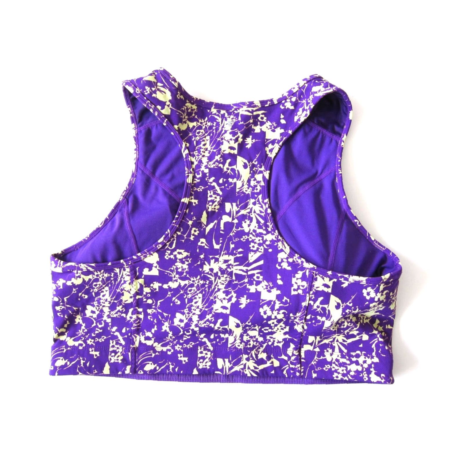Fabletics Fabletics Sports Bra Women 3X Purple Yellow Floral Abstract Run Workout Yoga Wireless Compression Size ONE SIZE - 2 Thumbnail