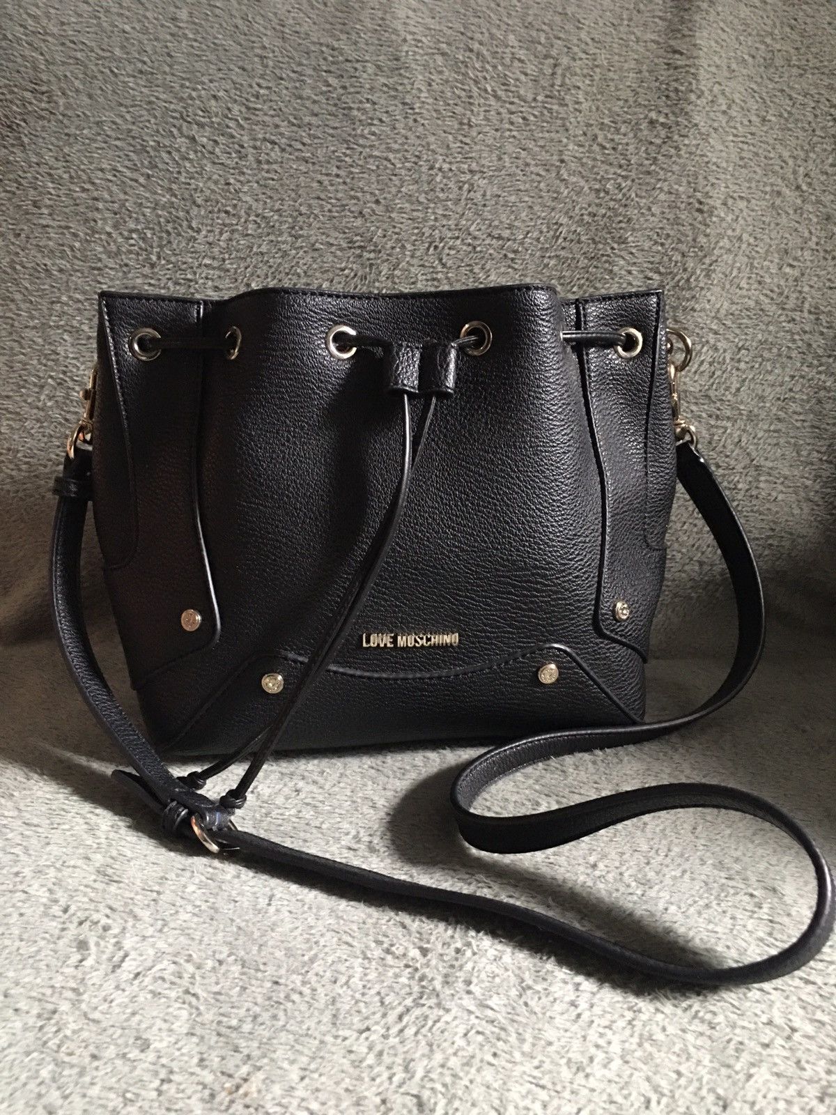 Love Moschino LOVE MOSCHINO Black Drawstring Shoulder Bag Size ONE SIZE - 1 Thumbnail